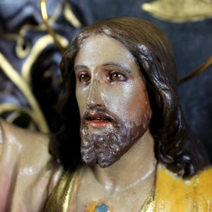 Gran Jesús en Trono, Escultura Jesucristo Entronizado, Figura Religiosa, Sagrado Corazón Jesús