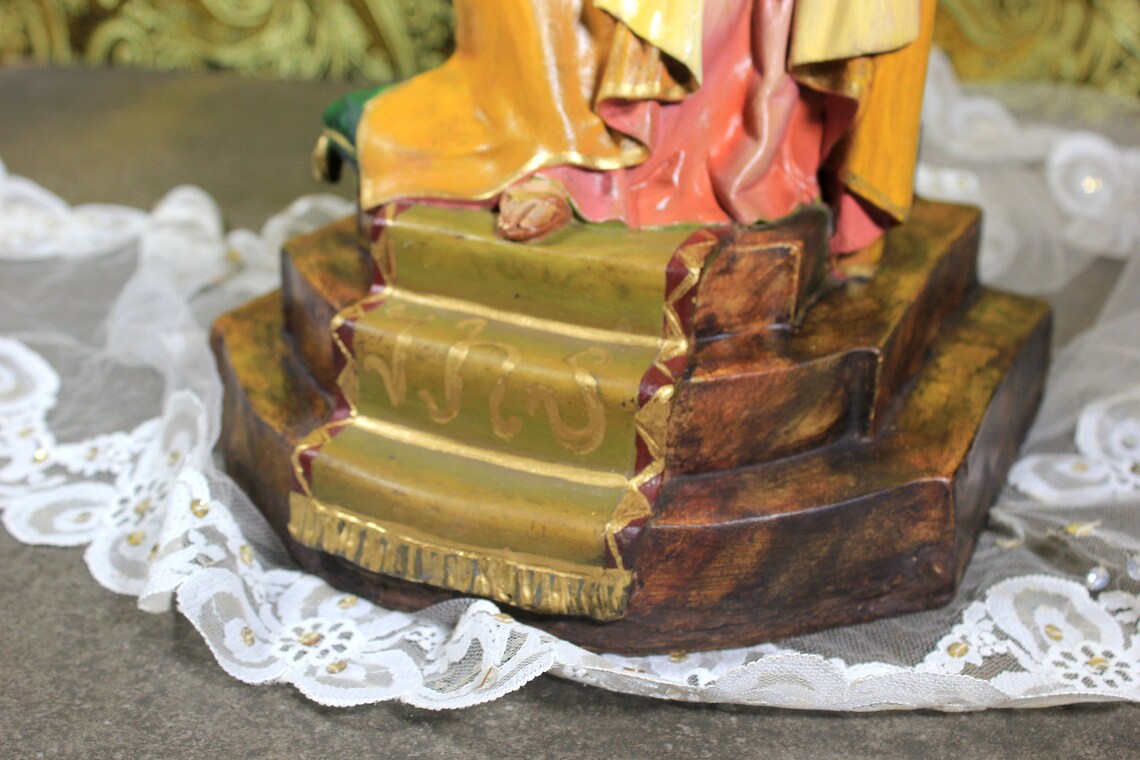 Gran Jesús en Trono, Escultura Jesucristo Entronizado, Figura Religiosa, Sagrado Corazón Jesús - Imagen 8
