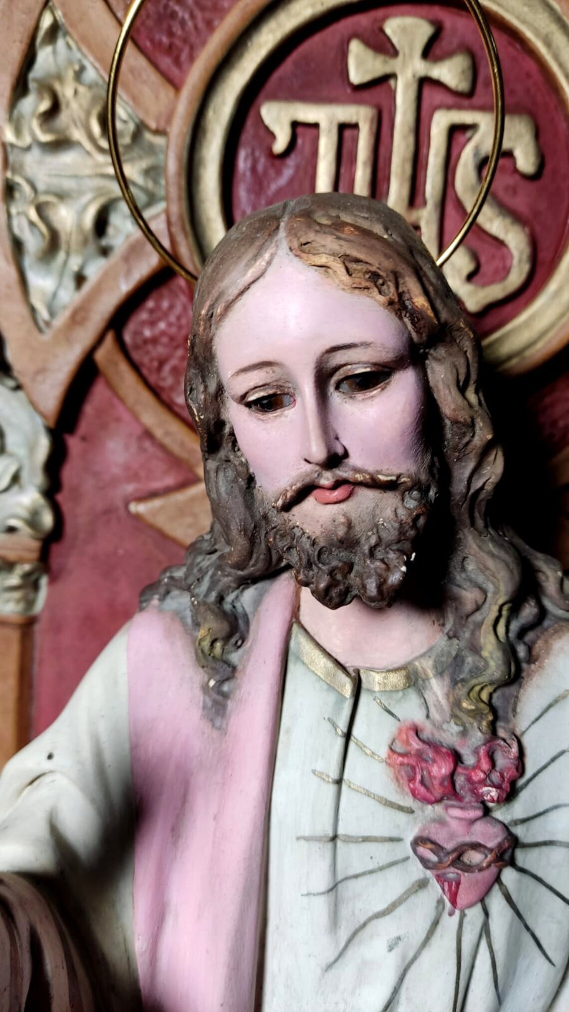 Gran Jesús en Trono, Escultura Jesucristo Entronizado, Figura Religiosa, Sagrado Corazón Jesús - Imagen 10