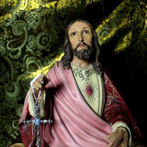 Jesús en Trono Antiguo, Jesucristo Entronizado, Figura Religiosa, Sagrado Corazón de Jesús