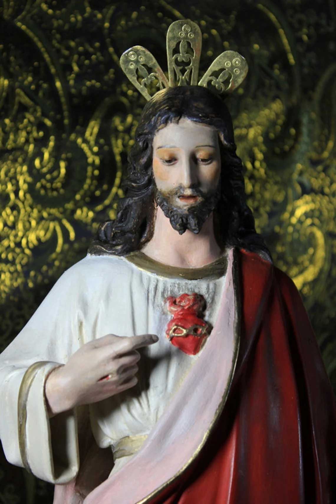 Escultura Sagrado Corazón Jesús, Gran Escultura de Jesús 55cm, - Imagen 2