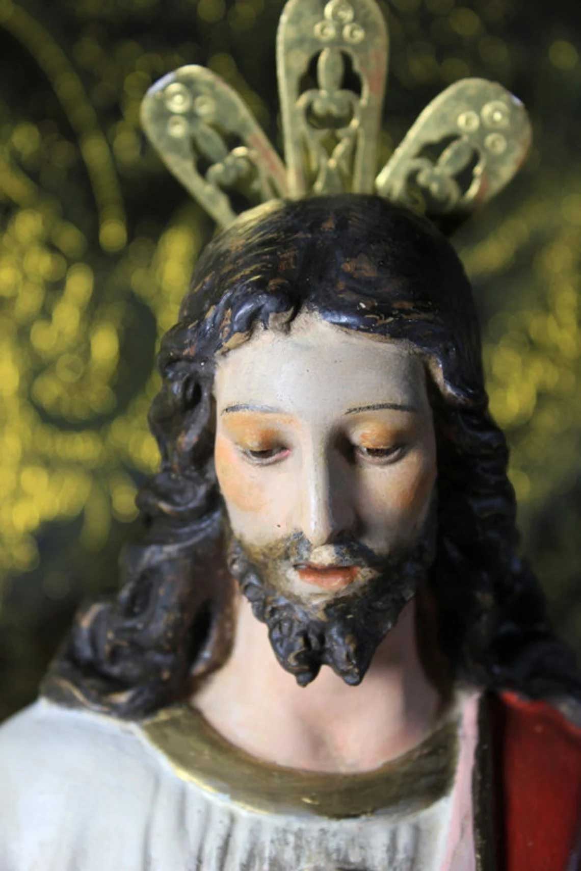 Escultura Sagrado Corazón Jesús, Gran Escultura de Jesús 55cm, - Imagen 3