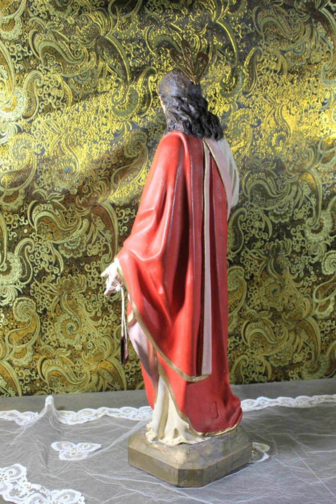 Escultura Sagrado Corazón Jesús, Gran Escultura de Jesús 55cm, - Imagen 6