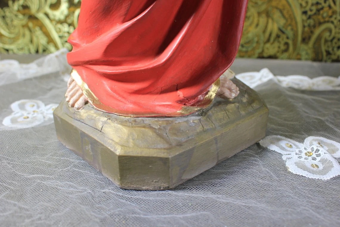 Escultura Sagrado Corazón Jesús, Gran Escultura de Jesús 55cm, - Imagen 8