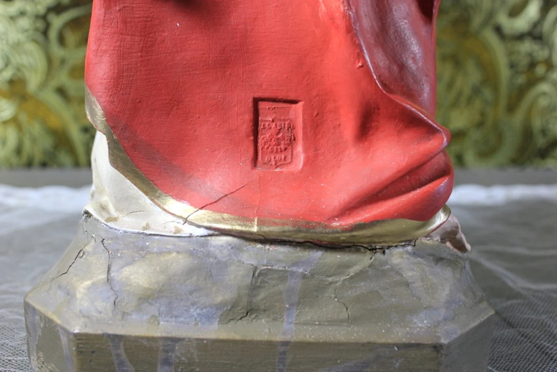 Escultura Sagrado Corazón Jesús, Gran Escultura de Jesús 55cm, - Imagen 9