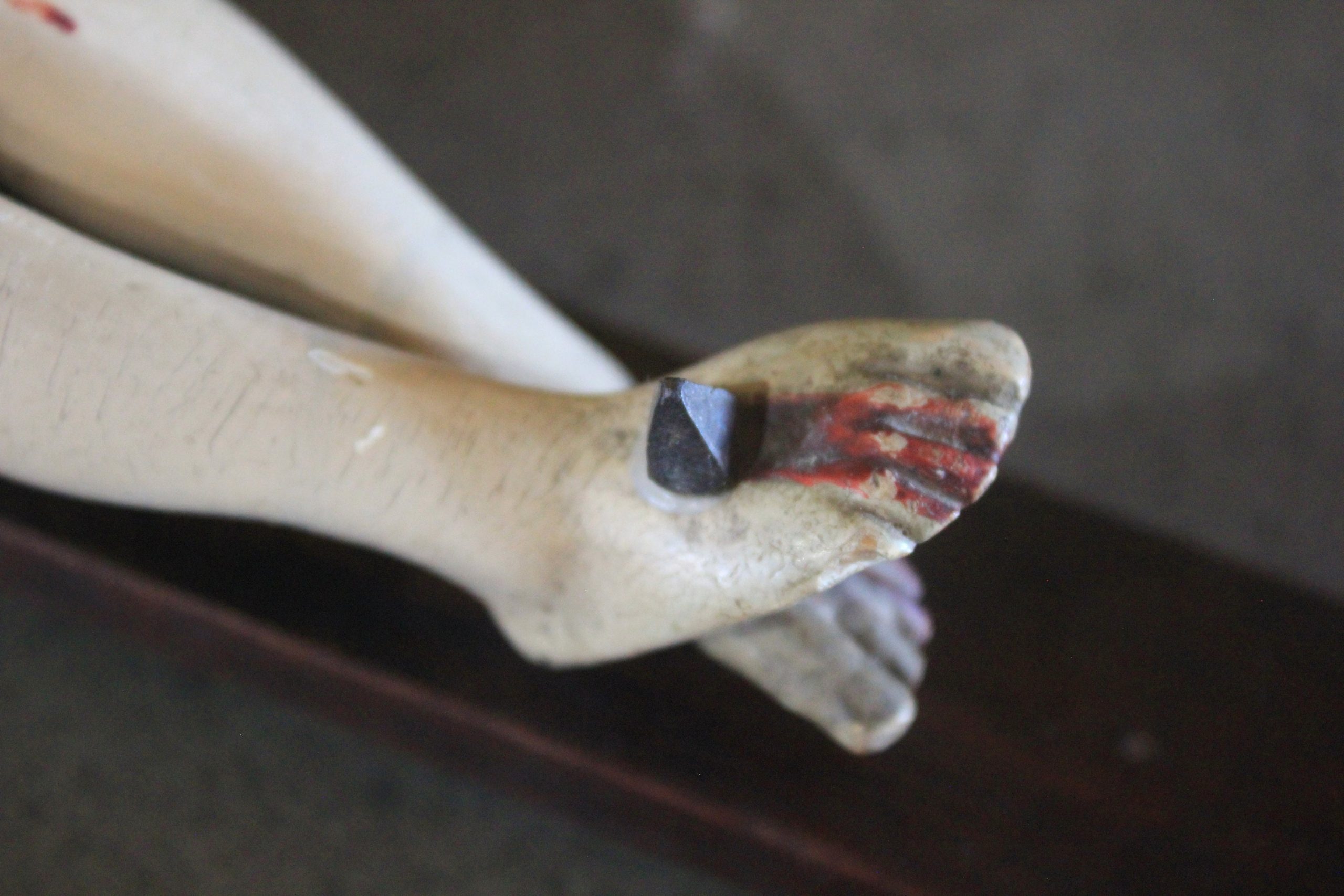 Crucifijo de Talla de Madera, Antiguo Crucifijo, Crucifijo Talla, Estucado y Policromado, Crucifijo de Pared, Cruz Madera - Imagen 5