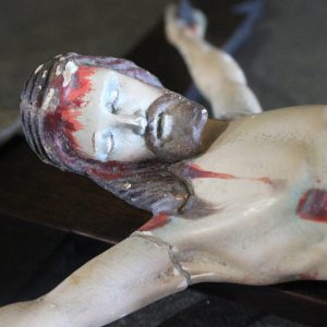 Crucifijo de Talla de Madera, Antiguo Crucifijo, Crucifijo Talla, Estucado y Policromado, Crucifijo de Pared, Cruz Madera