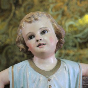 Antiguo San Juanito, Escultura Religiosa, Antigua Escultura Juanito, Escultura Escayola, Niño Ojos Cristal, Niño Olot.