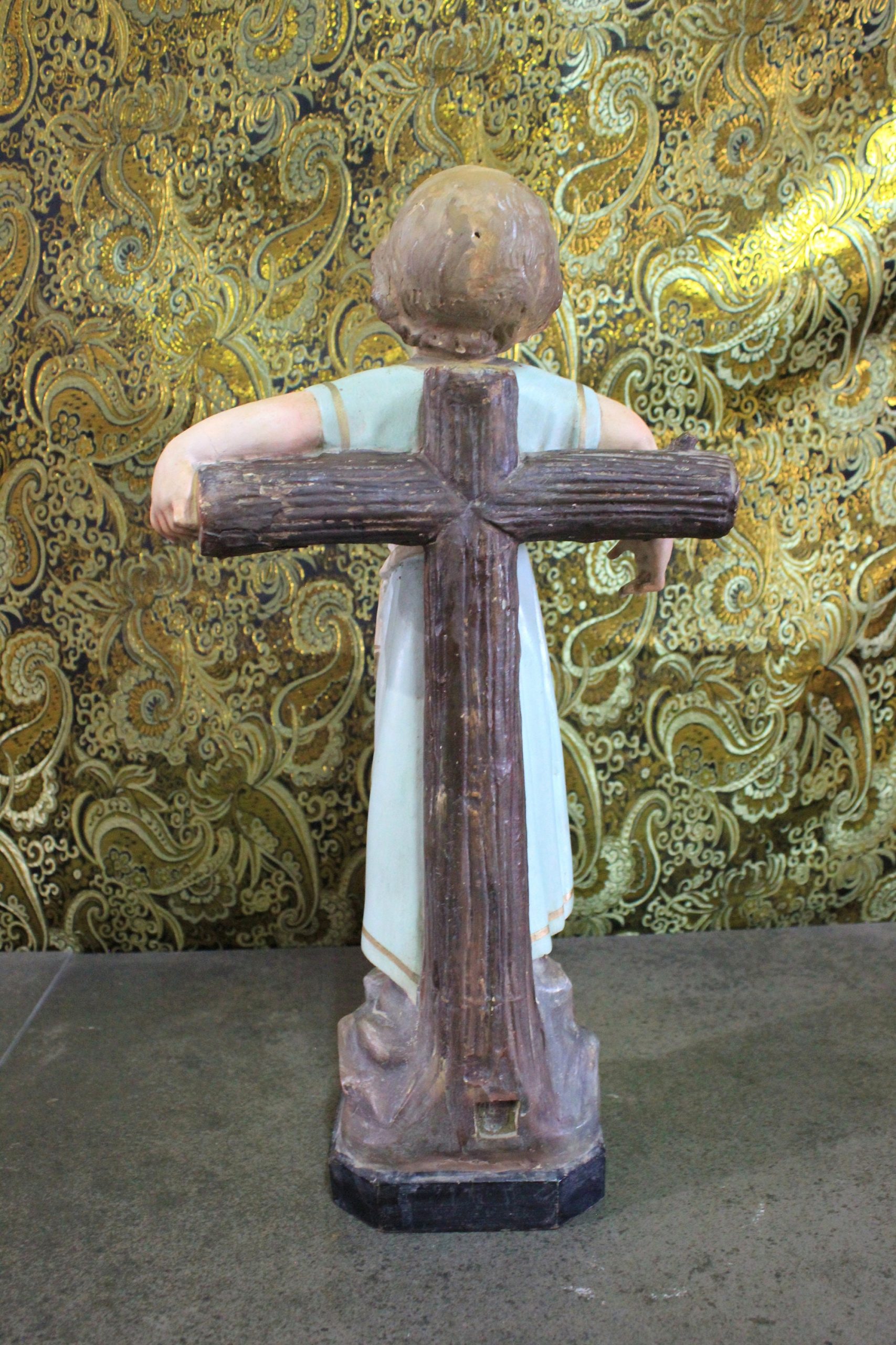 Antiguo San Juanito, Escultura Religiosa, Antigua Escultura Juanito, Escultura Escayola, Niño Ojos Cristal, Niño Olot. - Imagen 10