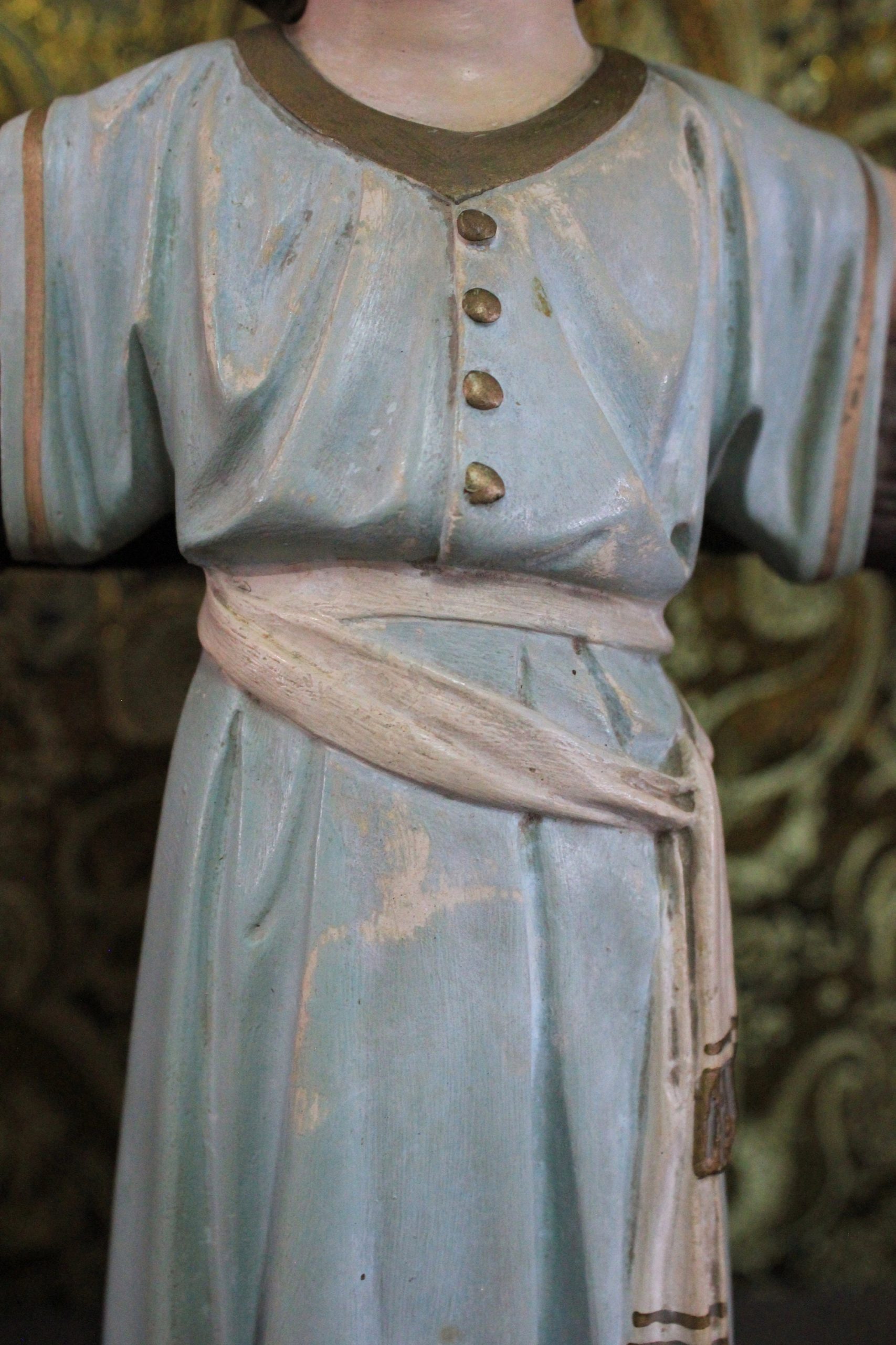 Antiguo San Juanito, Escultura Religiosa, Antigua Escultura Juanito, Escultura Escayola, Niño Ojos Cristal, Niño Olot. - Imagen 5