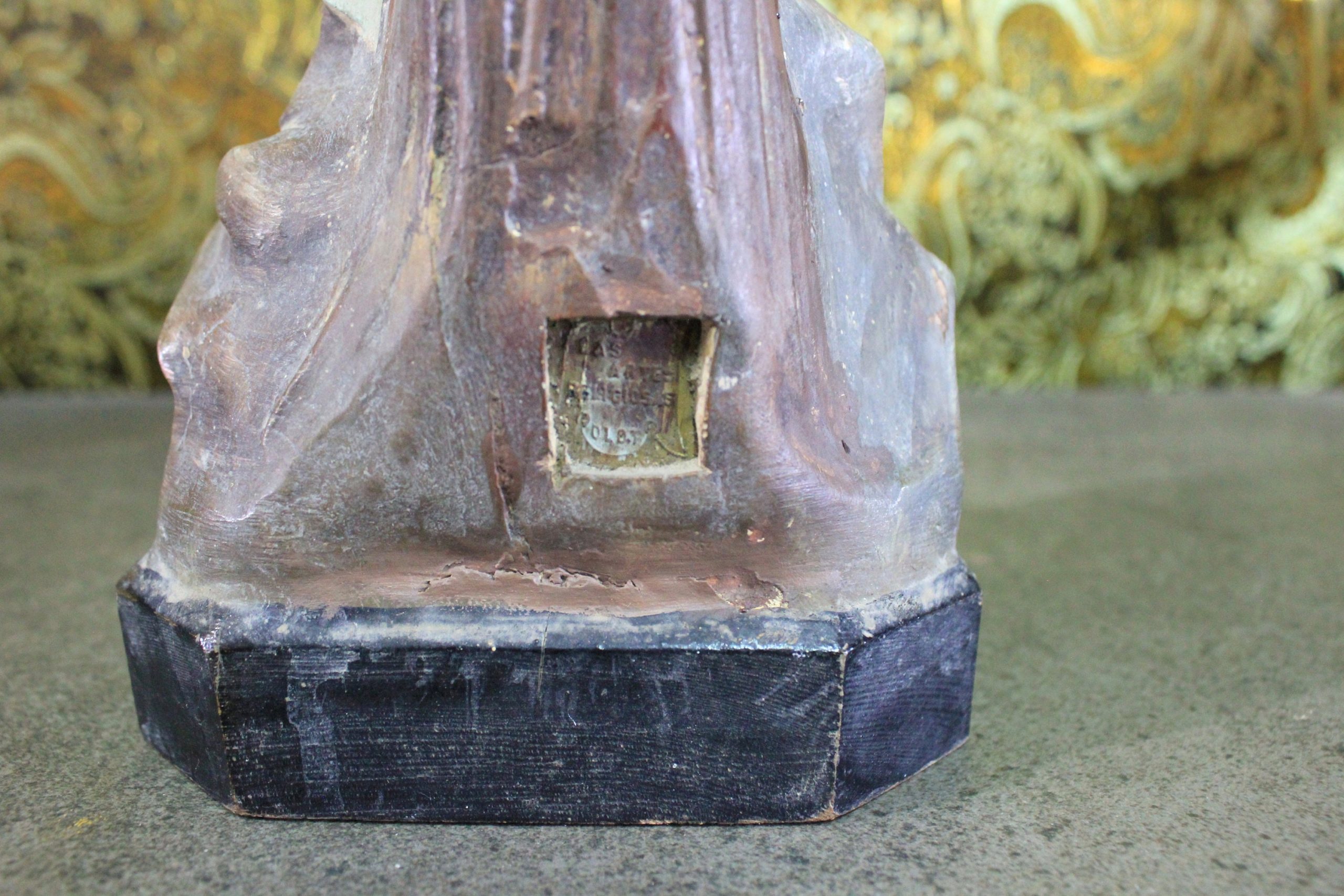 Antiguo San Juanito, Escultura Religiosa, Antigua Escultura Juanito, Escultura Escayola, Niño Ojos Cristal, Niño Olot. - Imagen 2