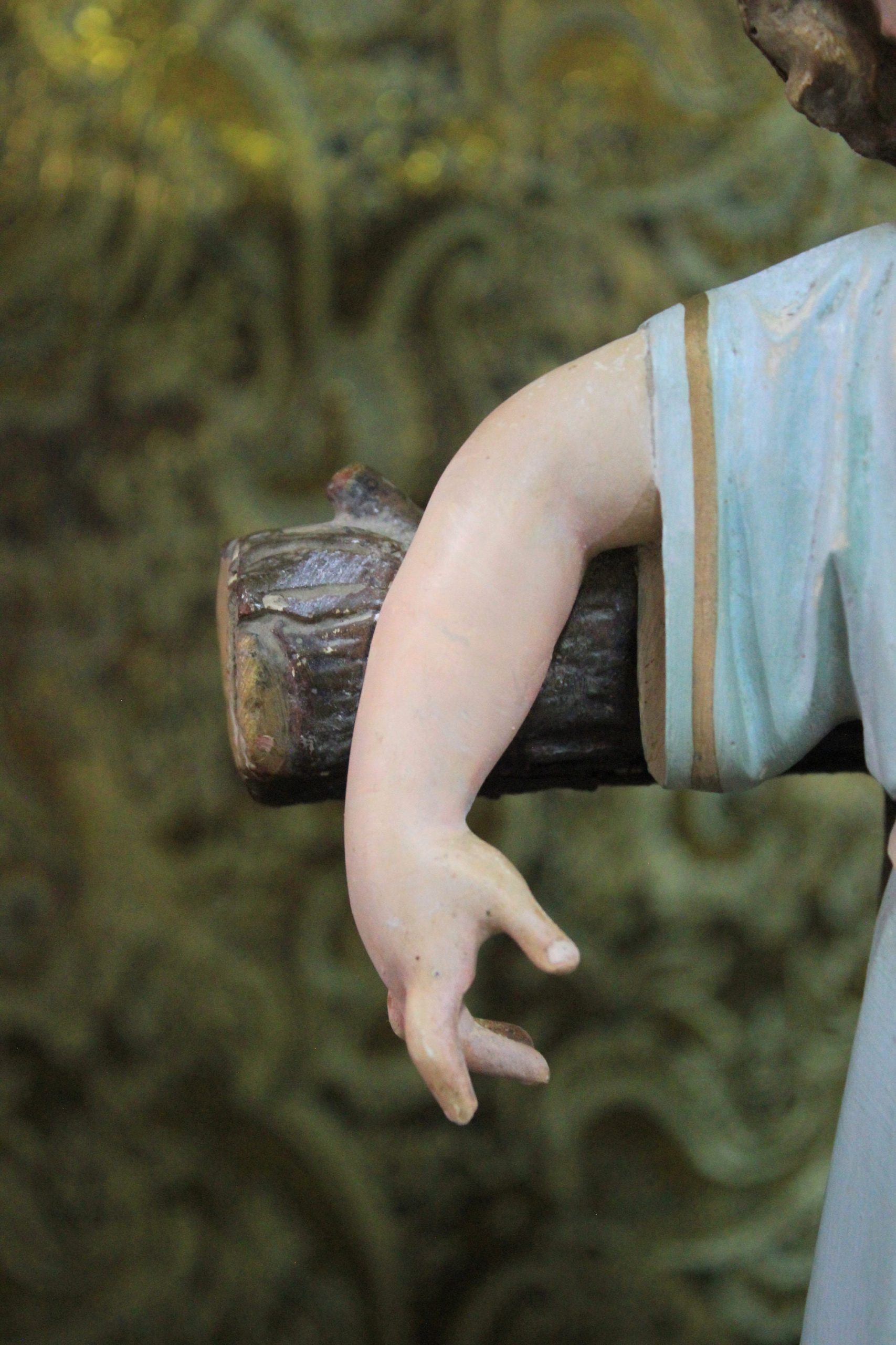 Antiguo San Juanito, Escultura Religiosa, Antigua Escultura Juanito, Escultura Escayola, Niño Ojos Cristal, Niño Olot. - Imagen 9