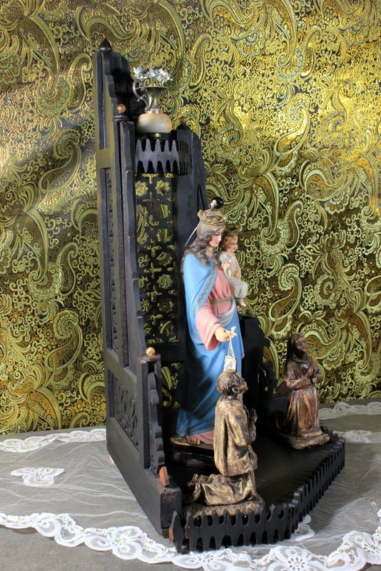 Capilla con Virgen Auxiliadora, Capilla de Madera, Hornacina con Virgen, Antigua Hornacina, Capilla Neogótica, Conjunto Escultórico - Imagen 3