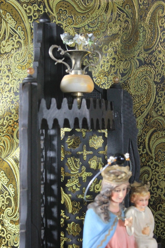 Capilla con Virgen Auxiliadora, Capilla de Madera, Hornacina con Virgen, Antigua Hornacina, Capilla Neogótica, Conjunto Escultórico - Imagen 5