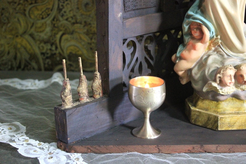 Capilla con Virgen de la Inmaculada, Capilla de Madera, Hornacina con Virgen, Antigua Hornacina, Capilla Neogótica, Escultura Escayola - Imagen 3