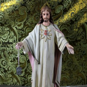 Escultura Sagrado Corazón Jesús, Escultura Jesús 42 cm, Sagrado Corazón, Figura Jesús, Escultura Escayola Jesús, Jesús Ojos Cristal, Olot .