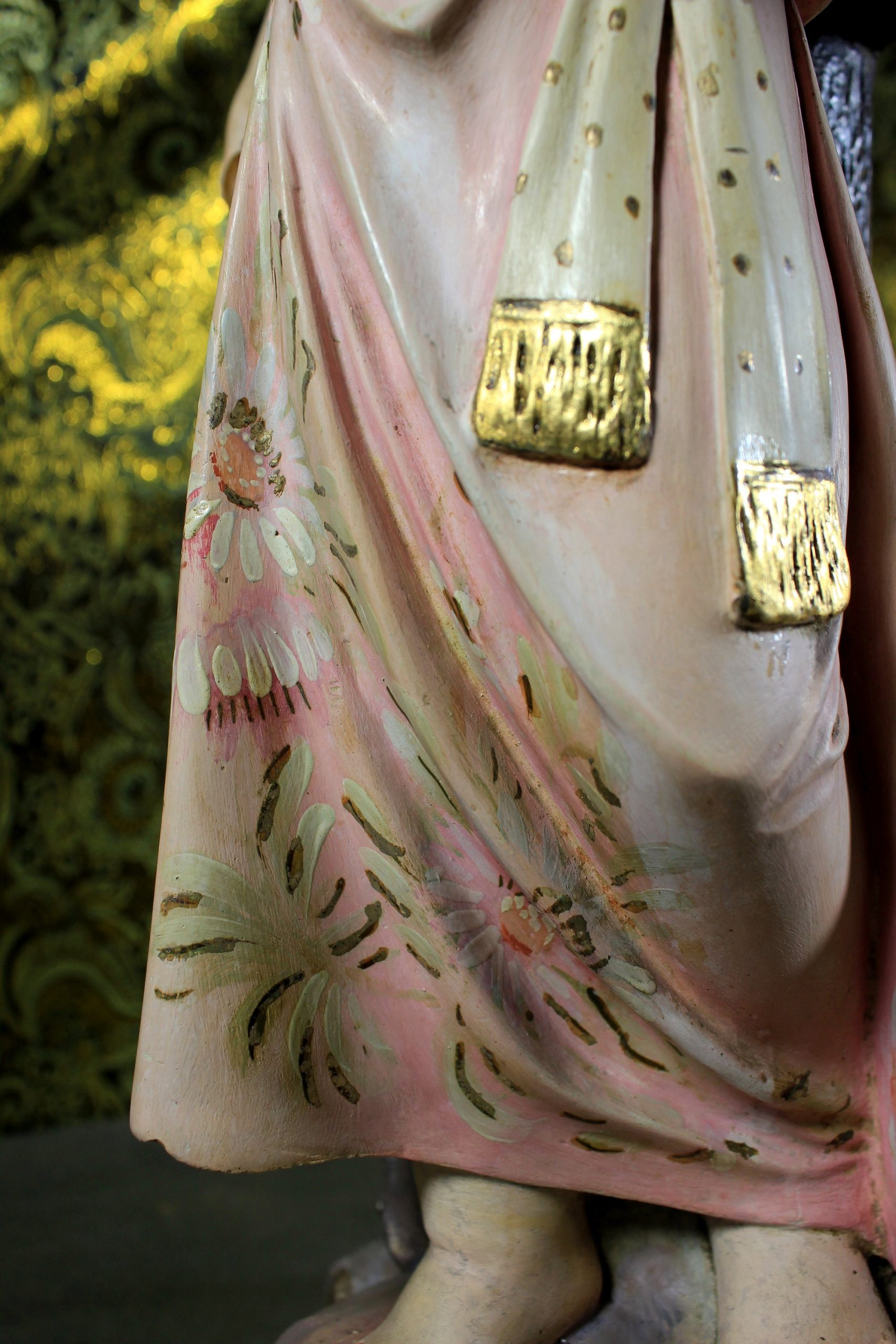 Antiguo San Juanito, Escultura Religiosa Santo, Antigua Escultura Juanito, Escultura Escayola, Niño Ojos Cristal, Niño Olot, Barcelona - Imagen 5