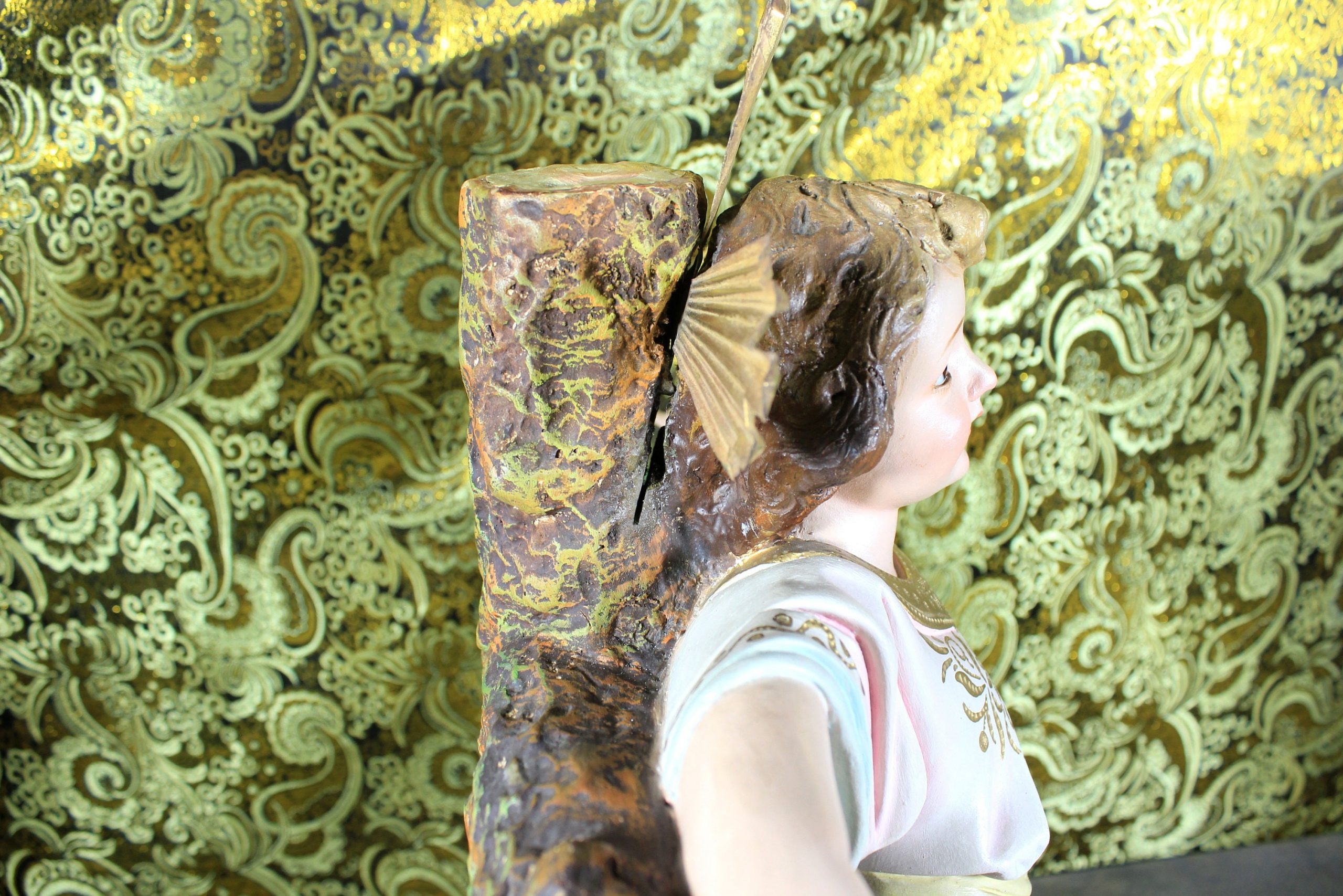 Antiguo San Juanito, Escultura Religiosa Santo, Antigua Escultura Juanito, Escultura Escayola, Niño Olot, Barcelona - Imagen 3