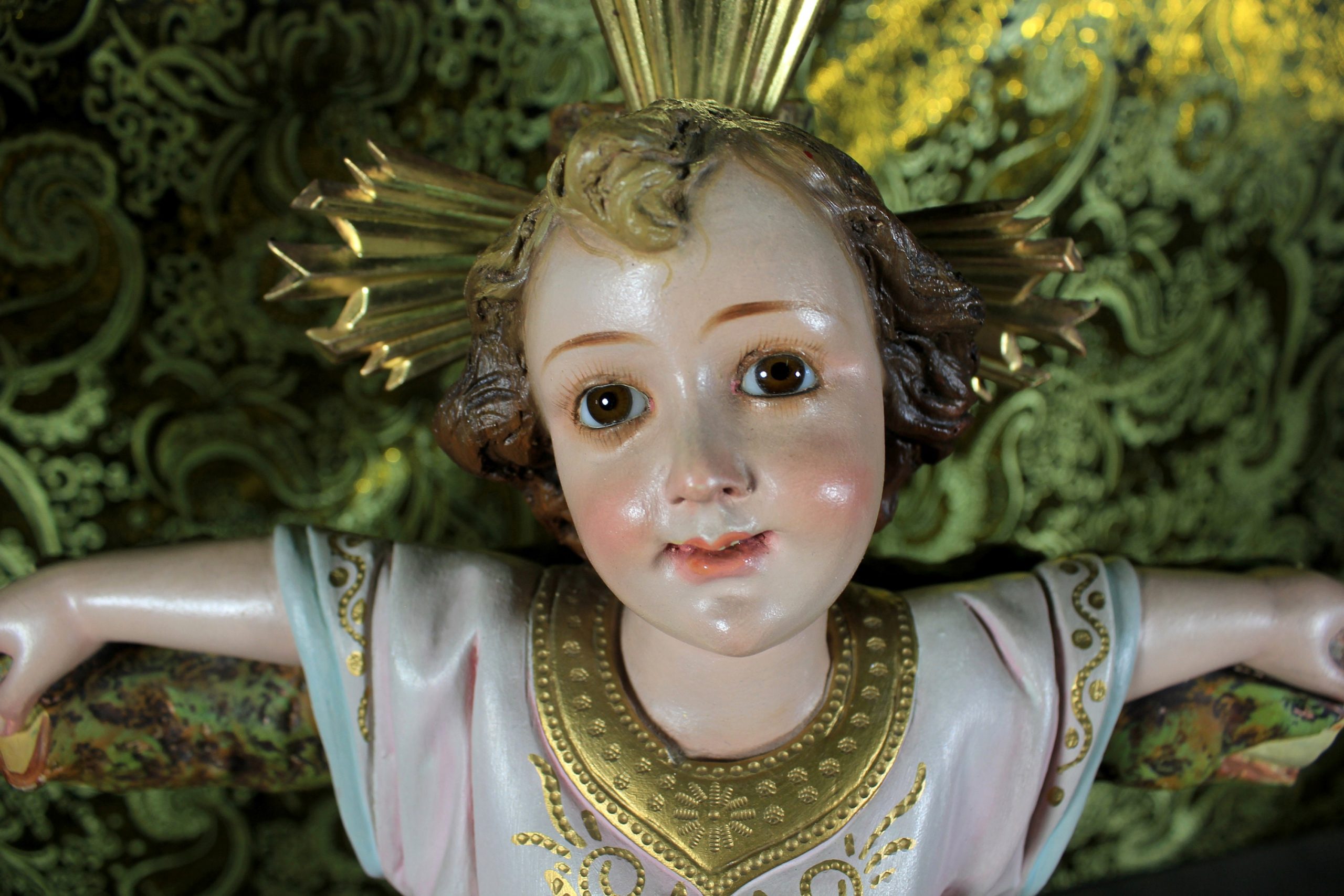 Antiguo San Juanito, Escultura Religiosa Santo, Antigua Escultura Juanito, Escultura Escayola, Niño Olot, Barcelona - Imagen 5