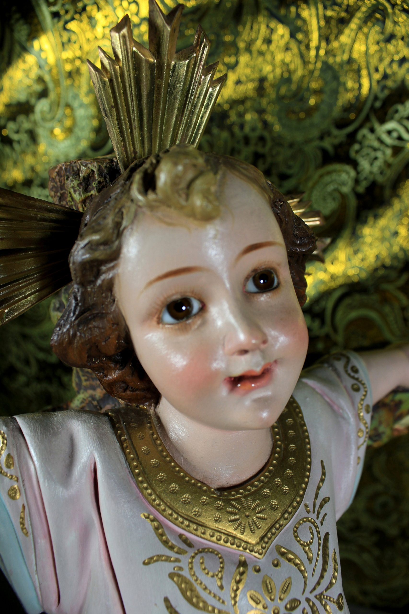 Antiguo San Juanito, Escultura Religiosa Santo, Antigua Escultura Juanito, Escultura Escayola, Niño Olot, Barcelona - Imagen 2