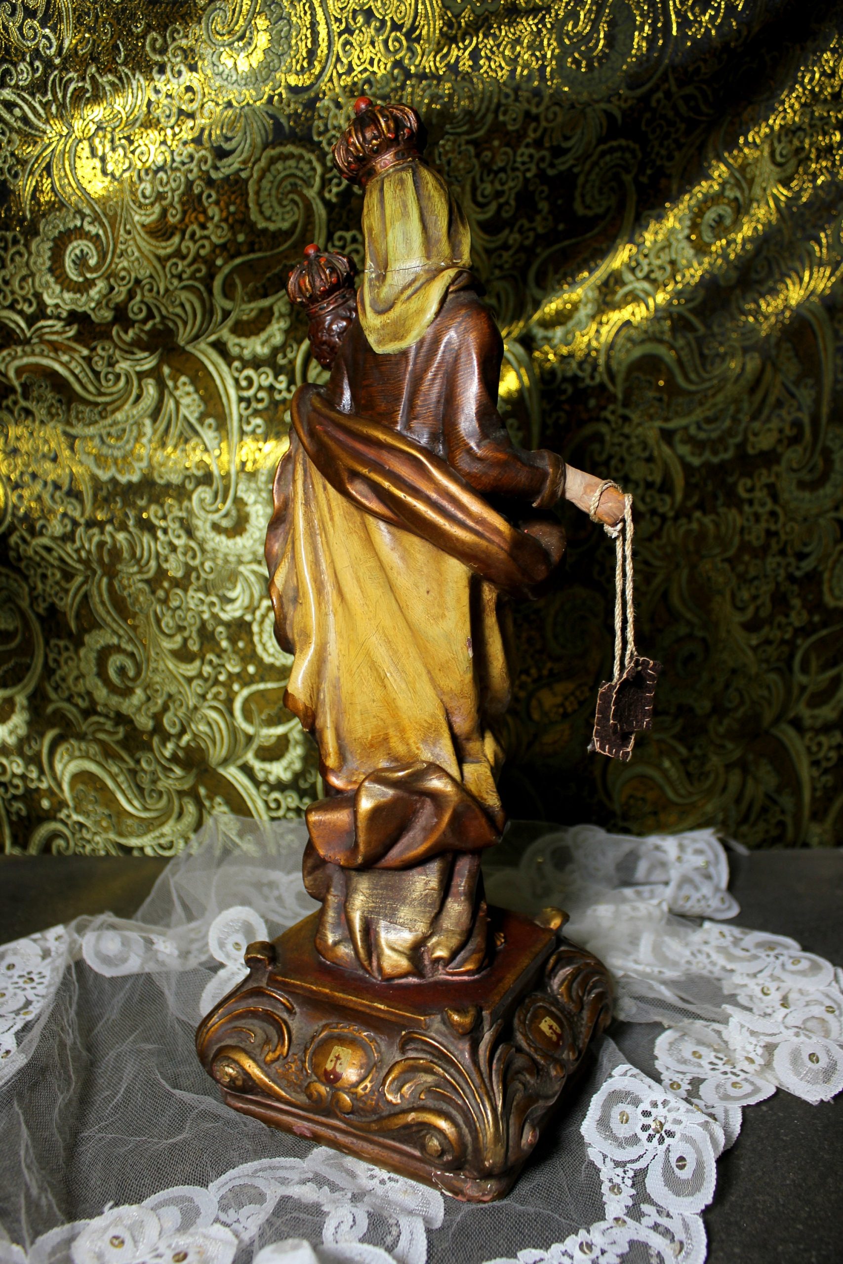 Estatua Virgen y Niño, Antigua Virgen Carmen, Escultura Virgen, Virgen Carmen, Estatua Nuestra Señora, Estatua Madonna,Virgen Monte Carmelo - Imagen 4
