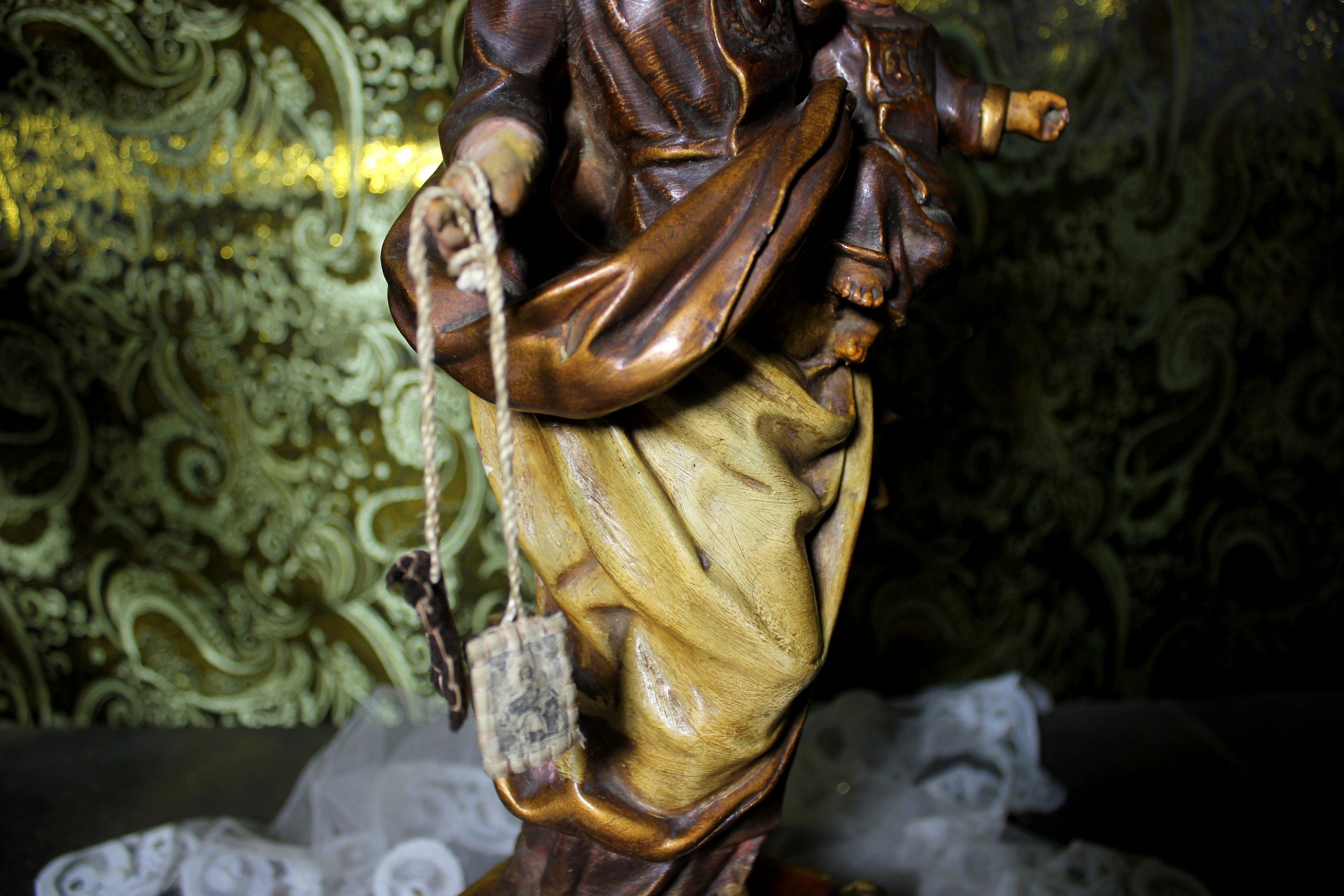 Estatua Virgen y Niño, Antigua Virgen Carmen, Escultura Virgen, Virgen Carmen, Estatua Nuestra Señora, Estatua Madonna,Virgen Monte Carmelo - Imagen 2