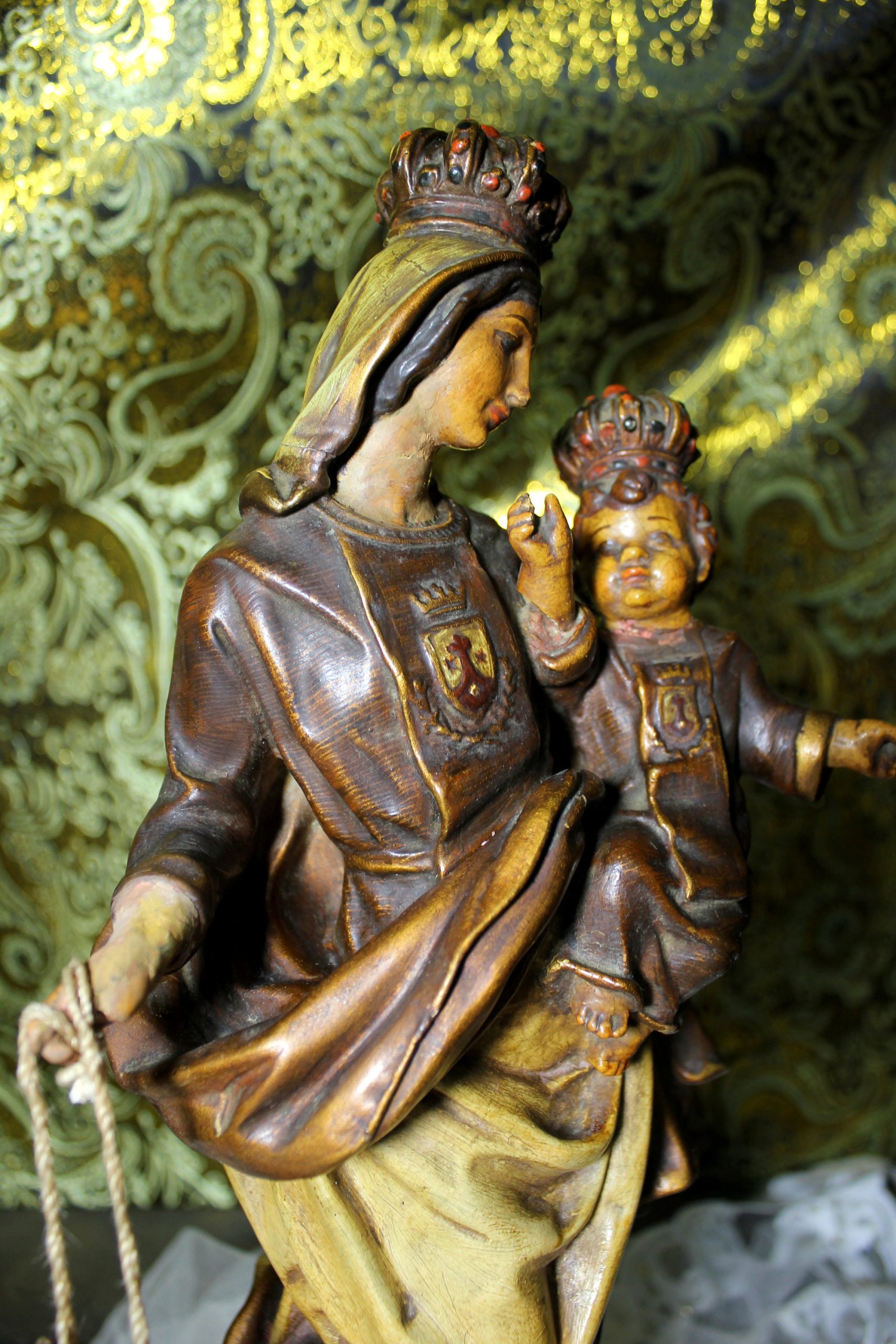 Estatua Virgen y Niño, Antigua Virgen Carmen, Escultura Virgen, Virgen Carmen, Estatua Nuestra Señora, Estatua Madonna,Virgen Monte Carmelo - Imagen 8