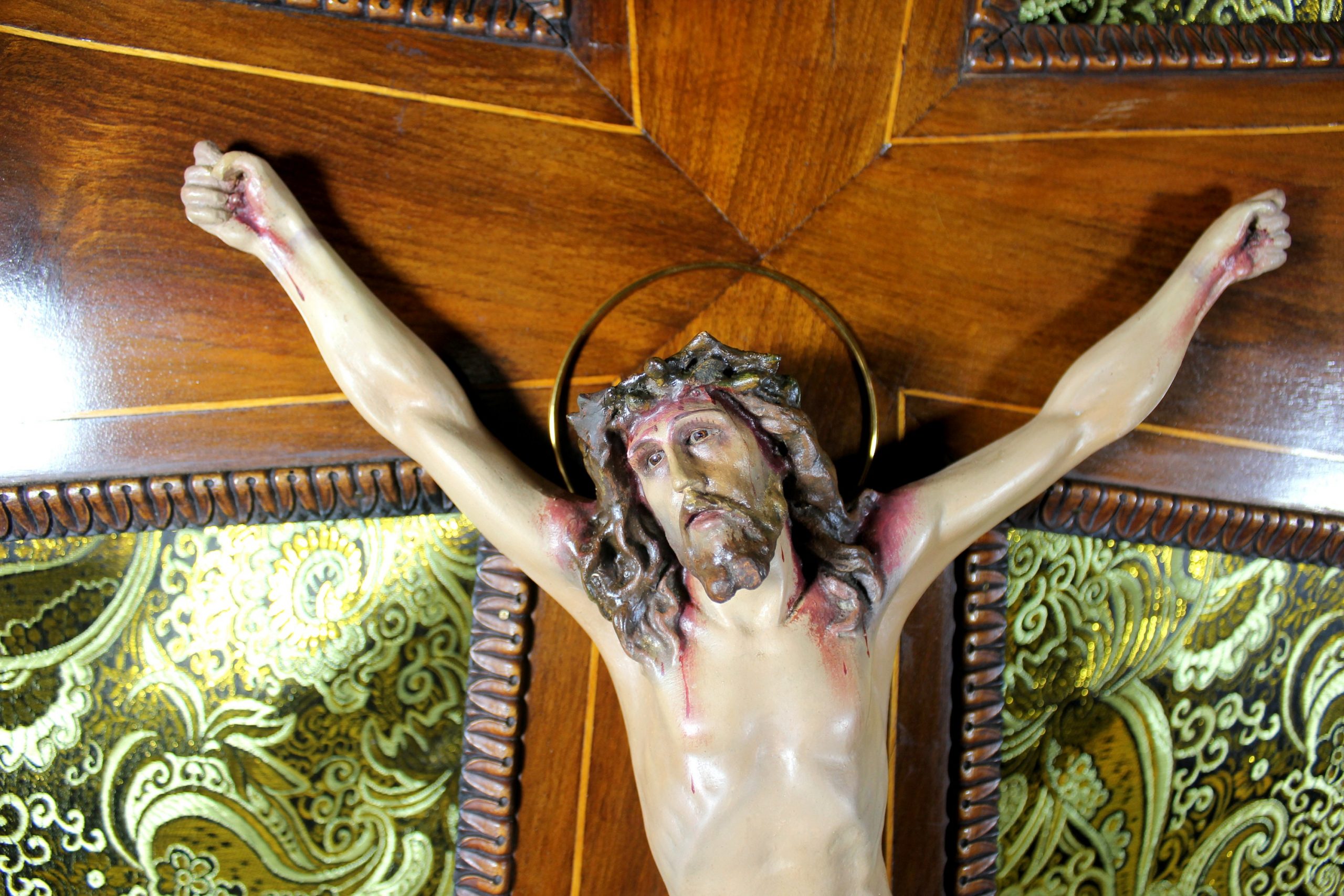 Antiguo Crucifijo, Crucifijo Cristo de Escayola, Antiguo Crucifijo Escayola, Antigua Cruz Madera, Crucifijo Católico, Cruz de Madera, España - Imagen 4