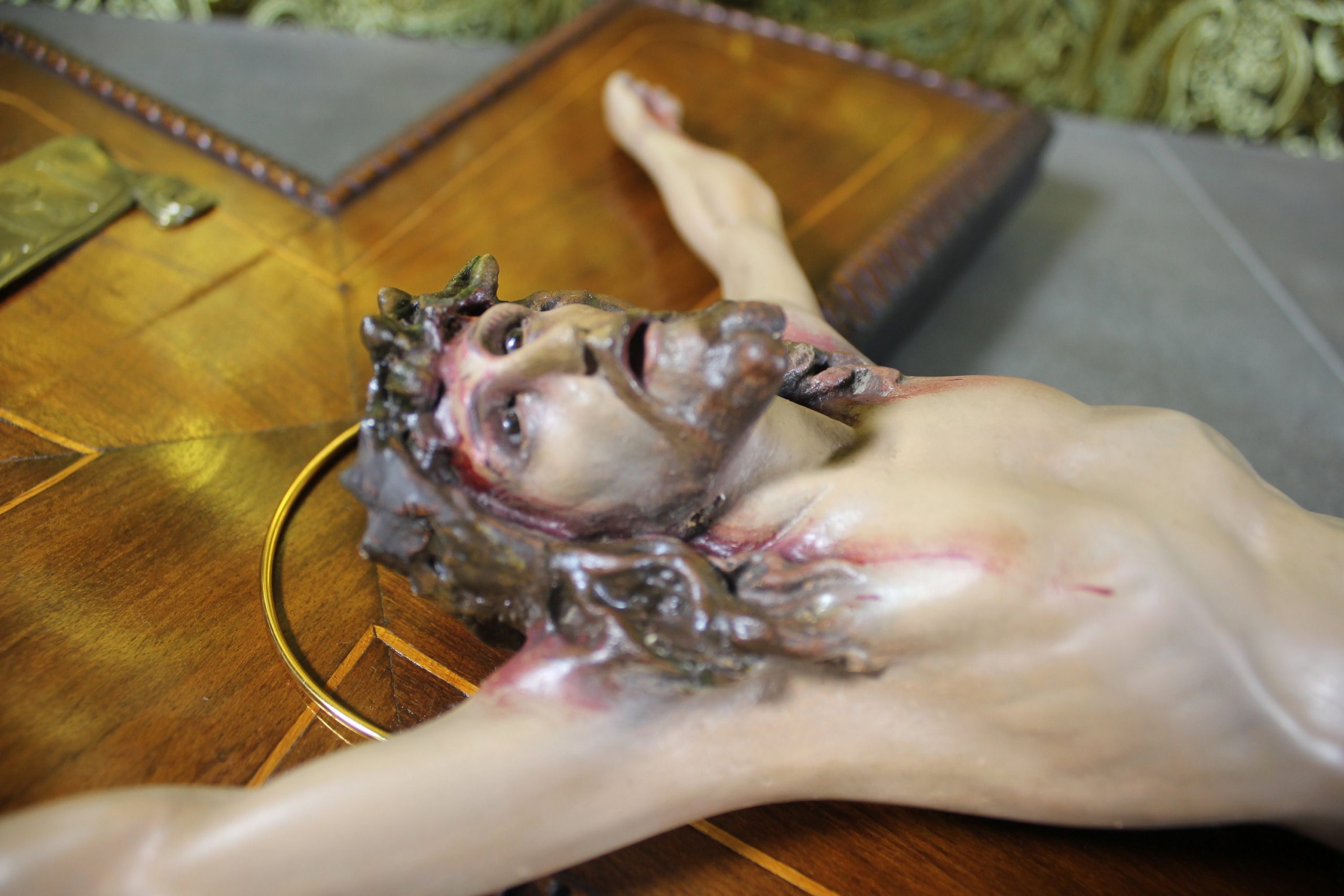 Antiguo Crucifijo, Crucifijo Cristo de Escayola, Antiguo Crucifijo Escayola, Antigua Cruz Madera, Crucifijo Católico, Cruz de Madera, España - Imagen 10