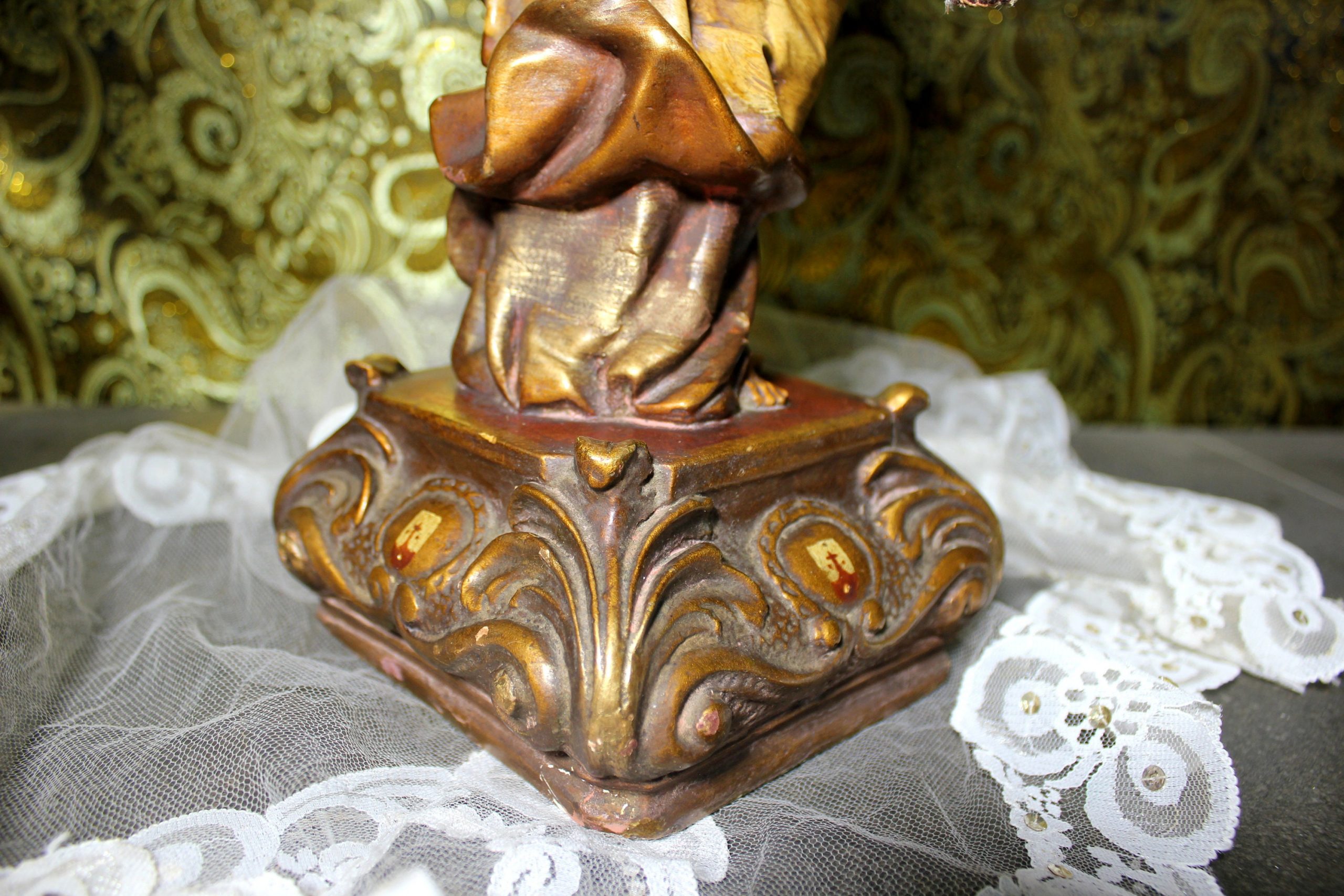 Estatua Virgen y Niño, Antigua Virgen Carmen, Escultura Virgen, Virgen Carmen, Estatua Nuestra Señora, Estatua Madonna,Virgen Monte Carmelo - Imagen 7