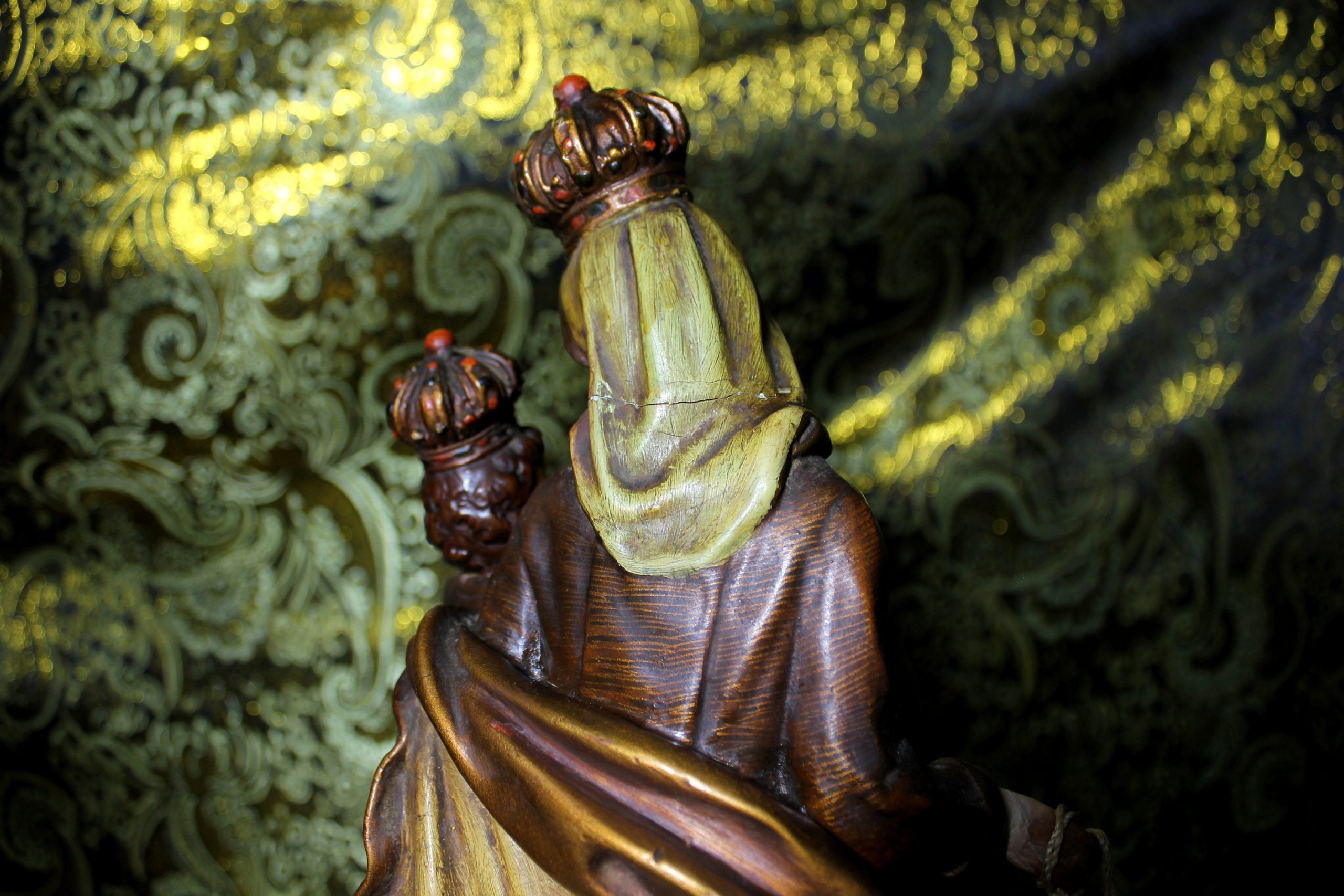 Estatua Virgen y Niño, Antigua Virgen Carmen, Escultura Virgen, Virgen Carmen, Estatua Nuestra Señora, Estatua Madonna,Virgen Monte Carmelo - Imagen 10