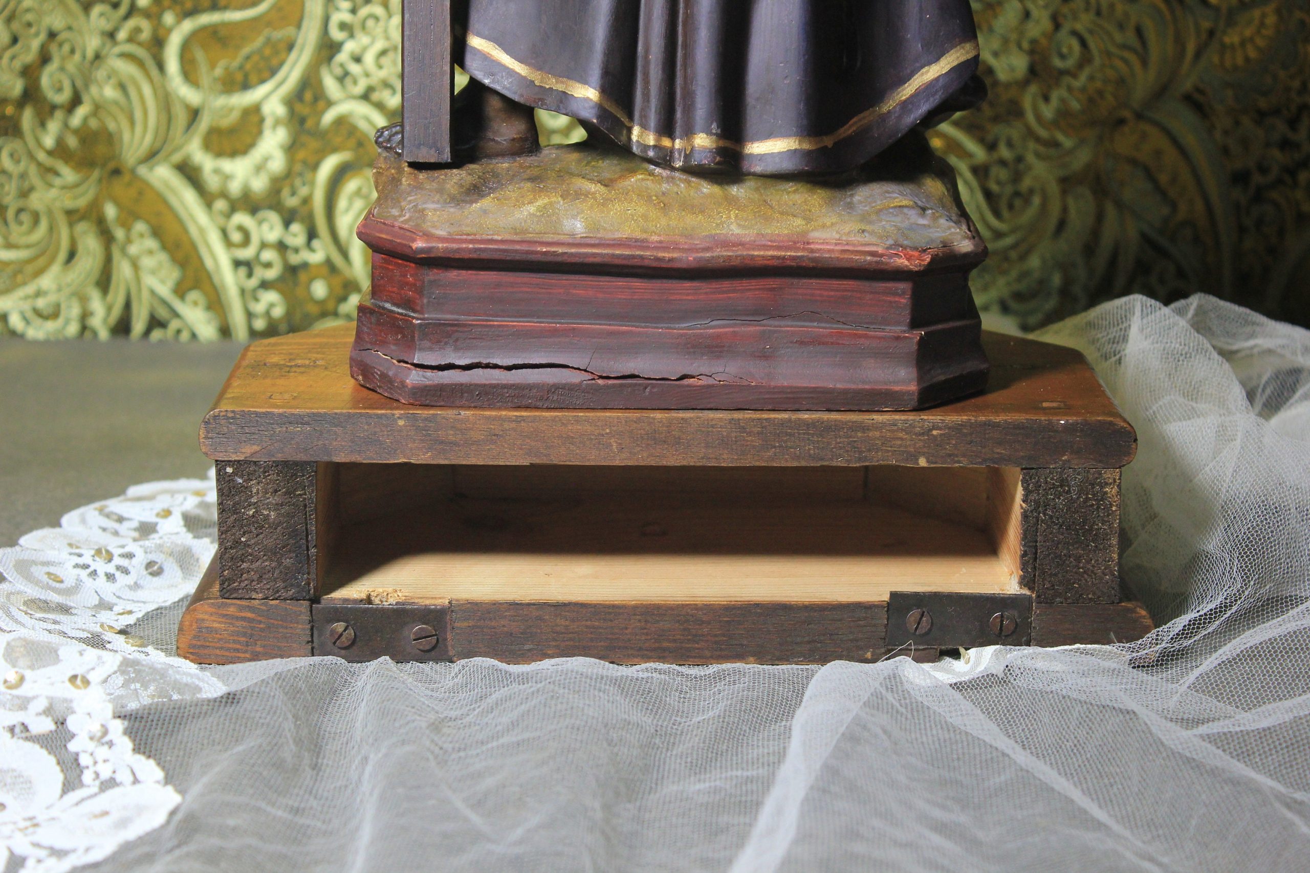 Estatua Jesús de Nazaret, Antiguo Cristo Nazareno, Antigua Escultura Jesús, Escultura de Jesús con la Cruz, Escultura Española Nazareno Olot - Imagen 4