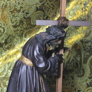 Estatua Jesús de Nazaret, Antiguo Cristo Nazareno, Antigua Escultura Jesús, Escultura de Jesús con la Cruz, Escultura Española Nazareno Olot