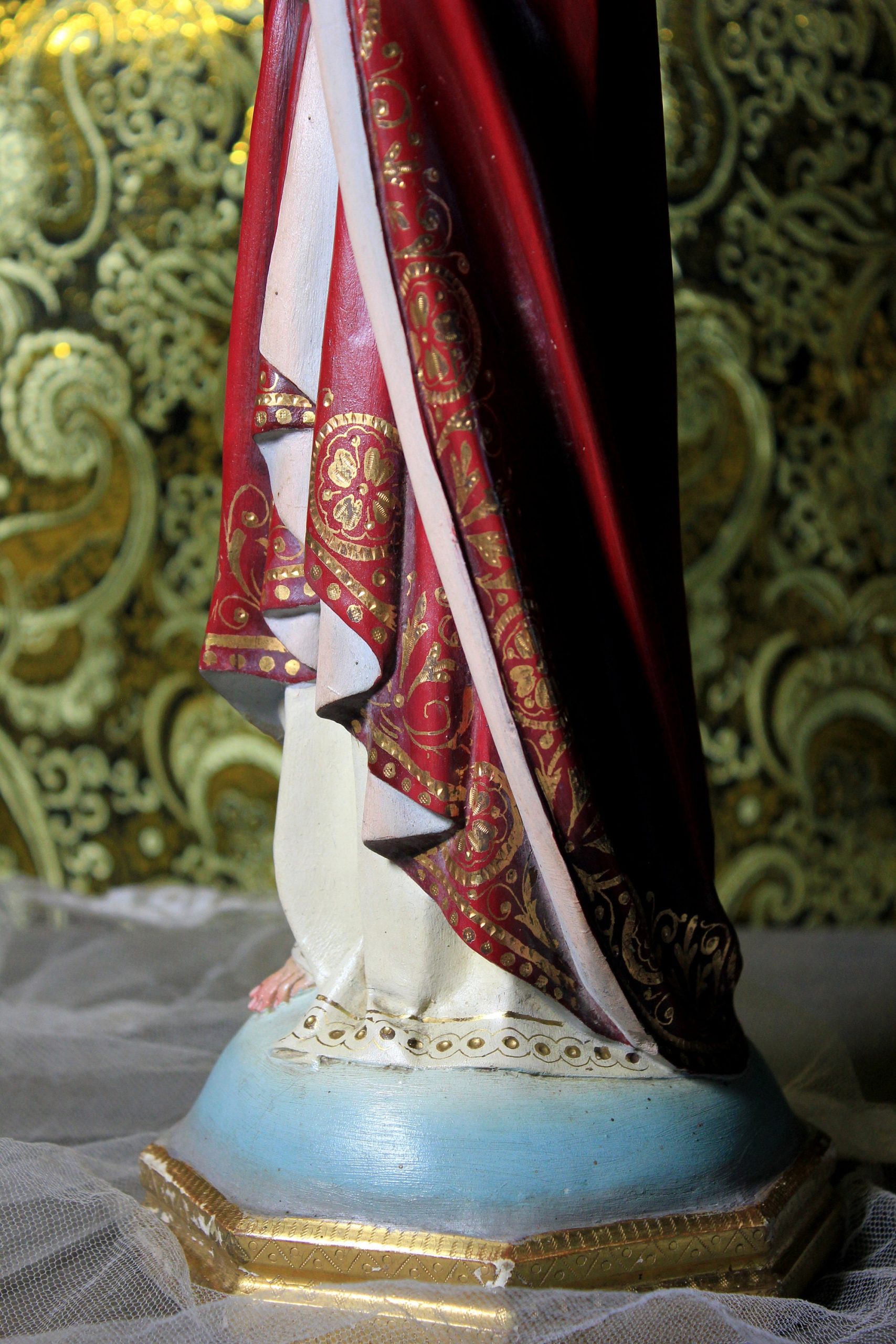 Escultura Sagrado Corazón Jesús, Escultura de Jesús 44cm, Sagrado Corazón, Figura de Jesús, Escultura Escayola Jesús, Ojos de Cristal, Olot. - Imagen 9