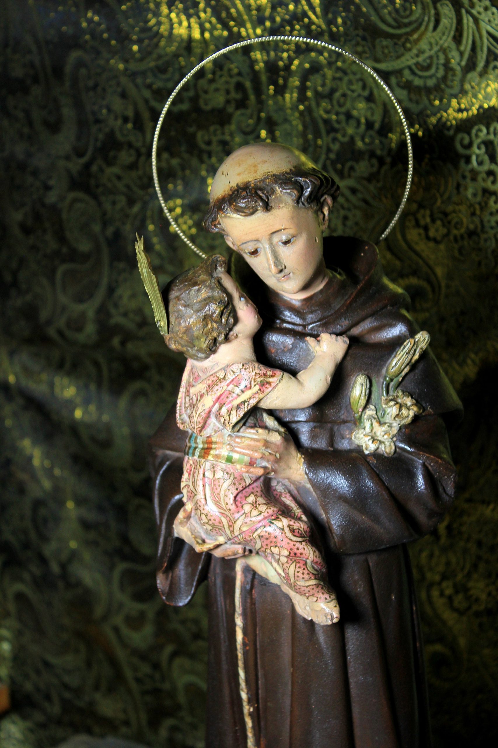 Antiguo San Antonio de Padua, Antiguo Arte Religioso, Antigua Escultura Santo, Estatua Santo Vintage, Escultura Escayola, Figura Santo, Olot - Imagen 4