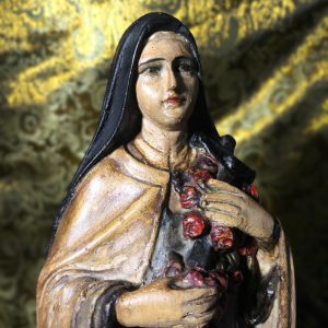 Antigua Escultura Santa Teresa de Lisieux, Santa Francesa, Santa Yeso, Escultura Escayola, Estatua Santa, S.XIX