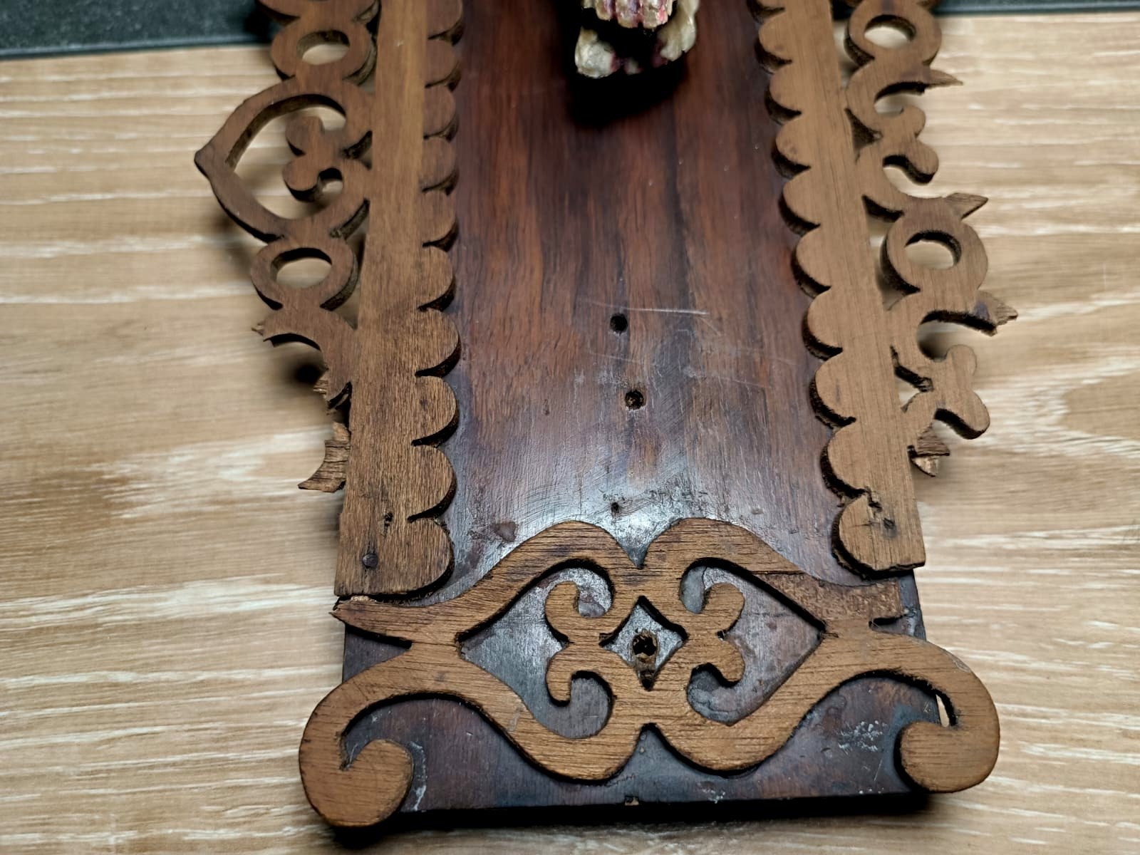 Crucifijo XIX, Talla Cristo, Antiguo Cristo Madera Policromado, Antigua Cruz Madera, Crucifijo Católico, Crucifijo Cristiano Español - Imagen 7