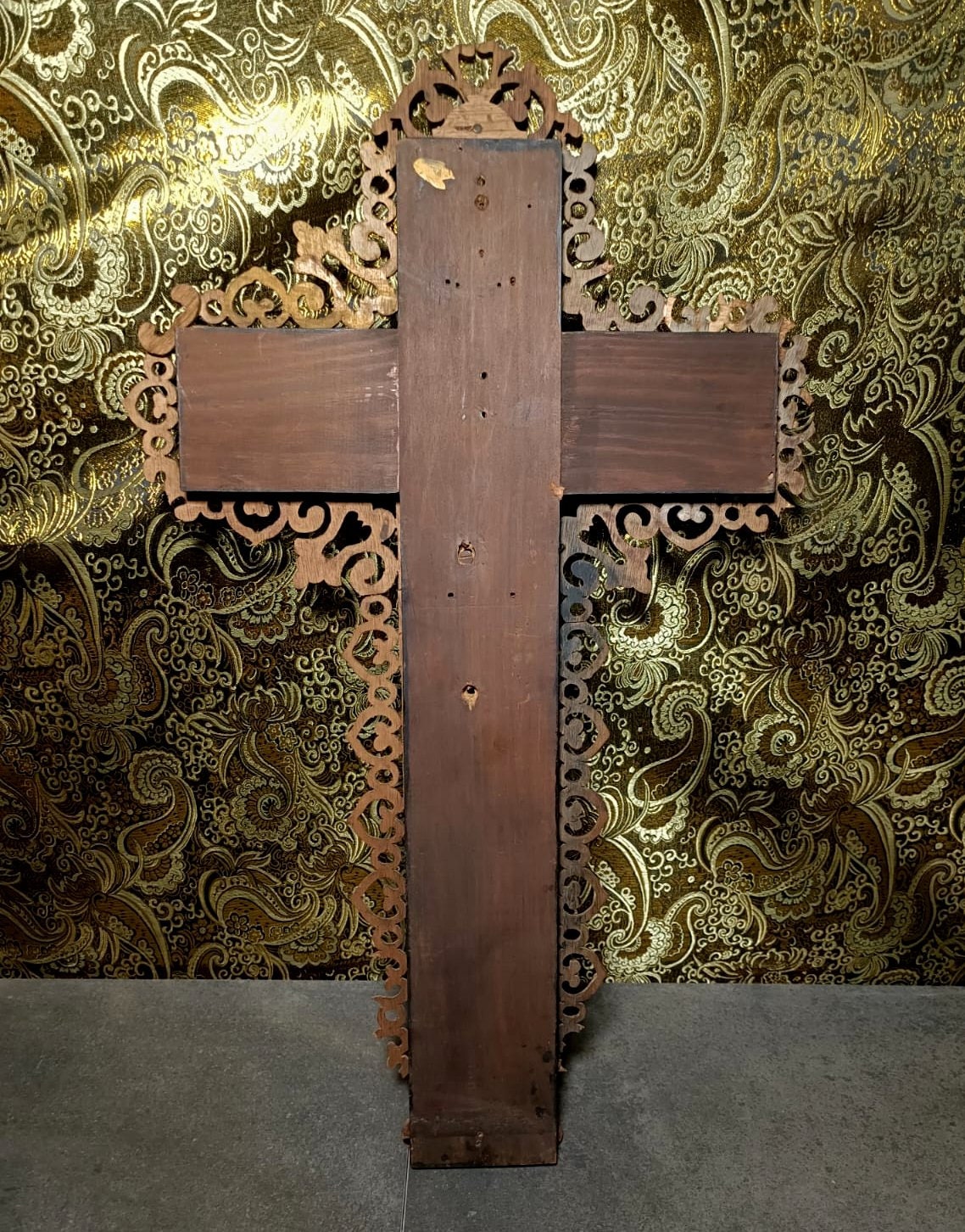 Crucifijo XIX, Talla Cristo, Antiguo Cristo Madera Policromado, Antigua Cruz Madera, Crucifijo Católico, Crucifijo Cristiano Español - Imagen 8