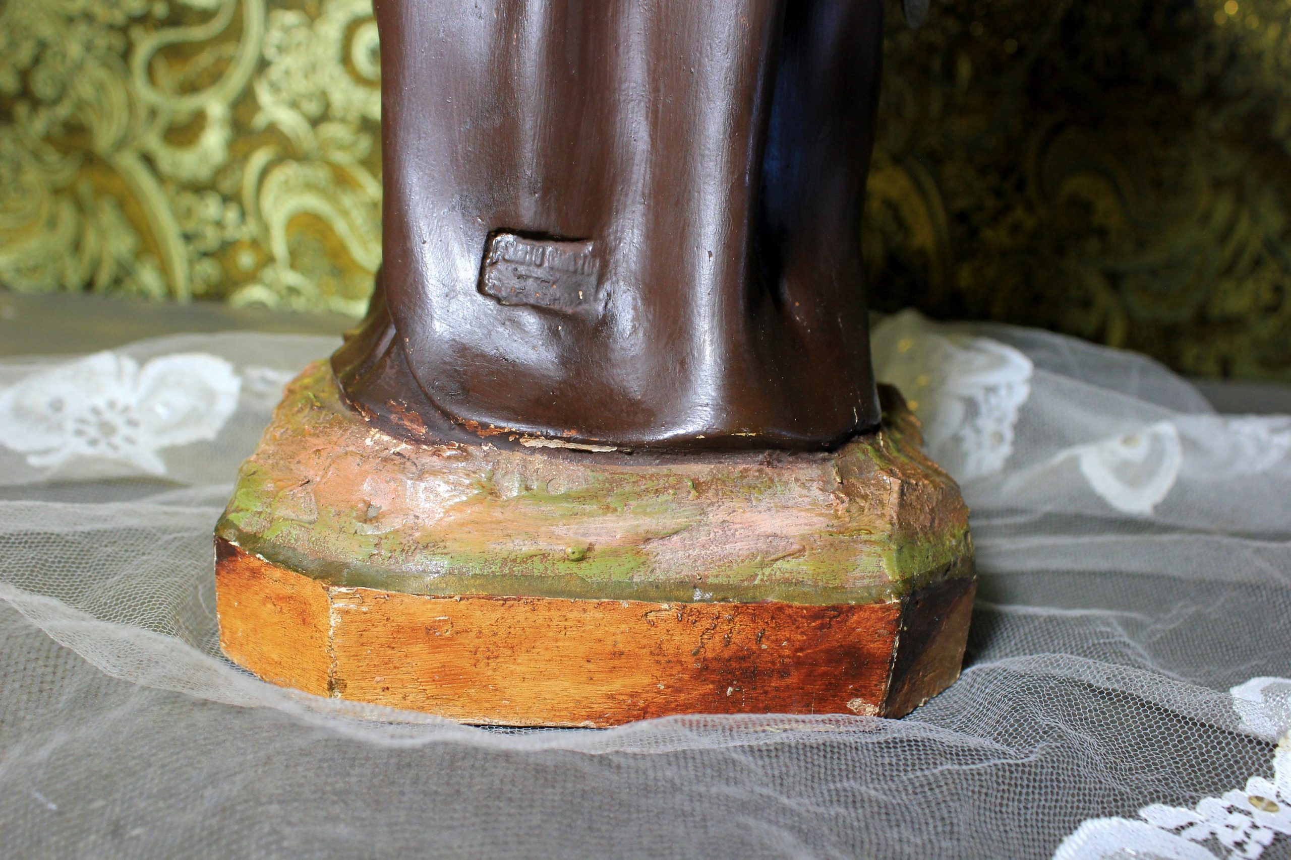 Antiguo Santo, San Francisco, Figura Religiosa 49 cm, Escultura Religiosa, Escultura de Escayola, Santo de Escayola - Imagen 10