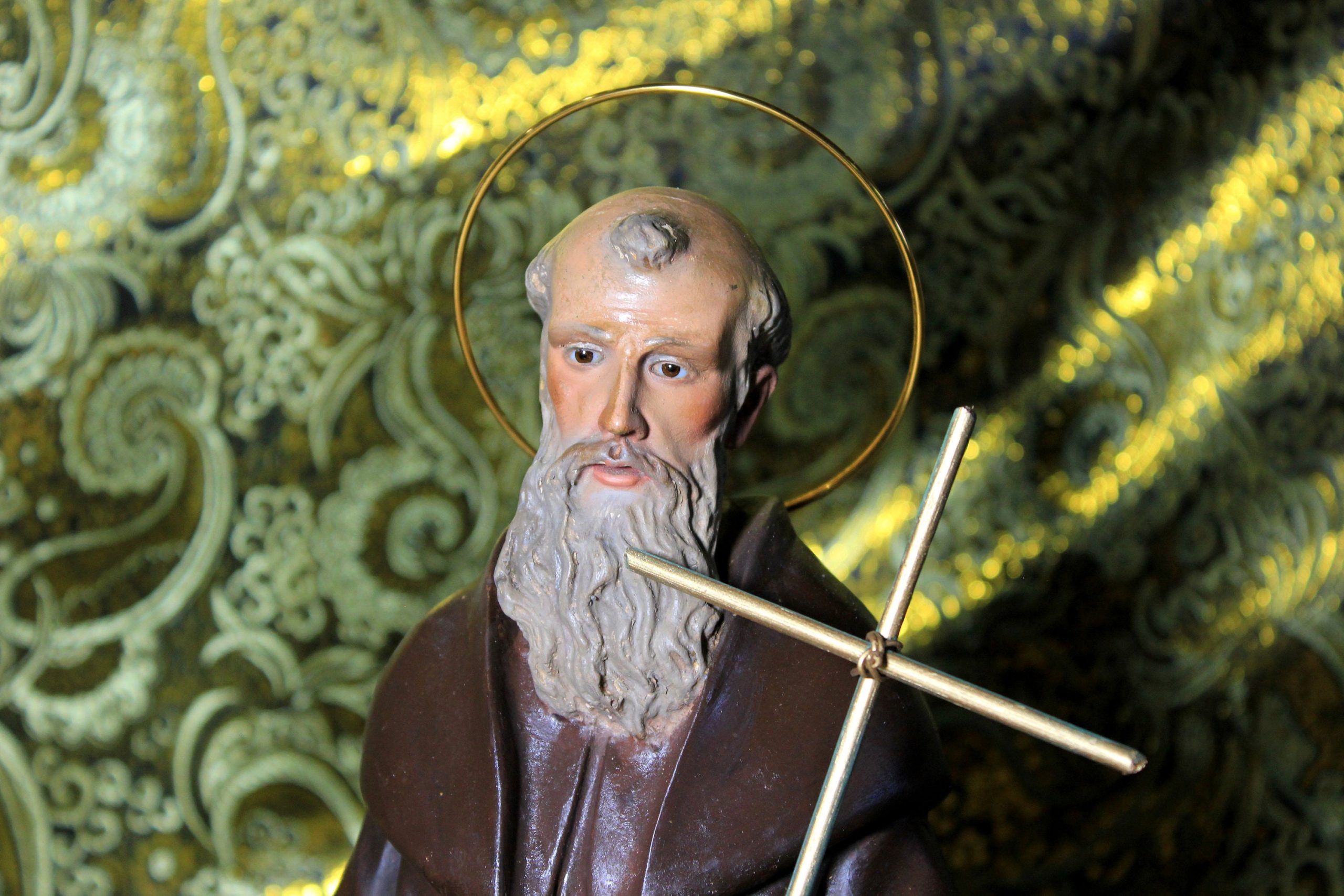 Antiguo Santo, San Francisco, Figura Religiosa 49 cm, Escultura Religiosa, Escultura de Escayola, Santo de Escayola - Imagen 4