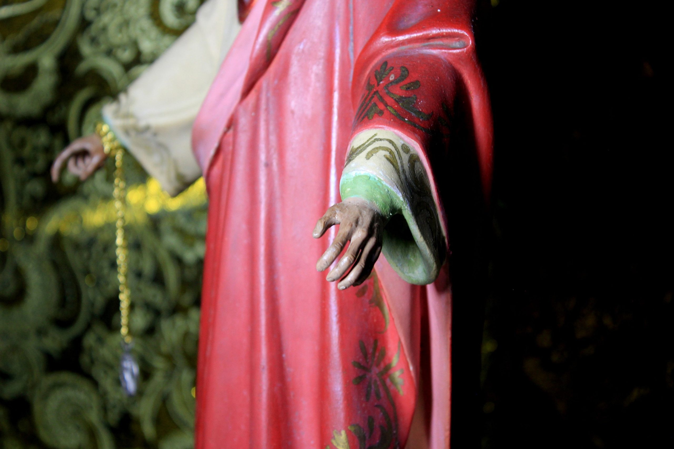 Escultura Sagrado Corazón Jesús, Escultura de Jesús 56cm, Sagrado Corazón, Figura de Jesús, Escultura Escayola Jesús, Ojos de Cristal, Olot. - Imagen 3