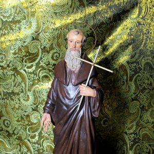 Antiguo Santo, San Francisco, Figura Religiosa 49 cm, Escultura Religiosa, Escultura de Escayola, Santo de Escayola