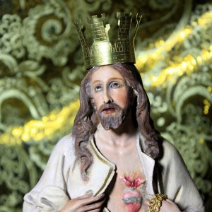 Escultura Sagrado Corazón Jesús, Escultura Jesús 39cm, Sagrado Corazón, Figura de Jesús, Escultura Escayola Jesús, Jesús de Olot, Años 10