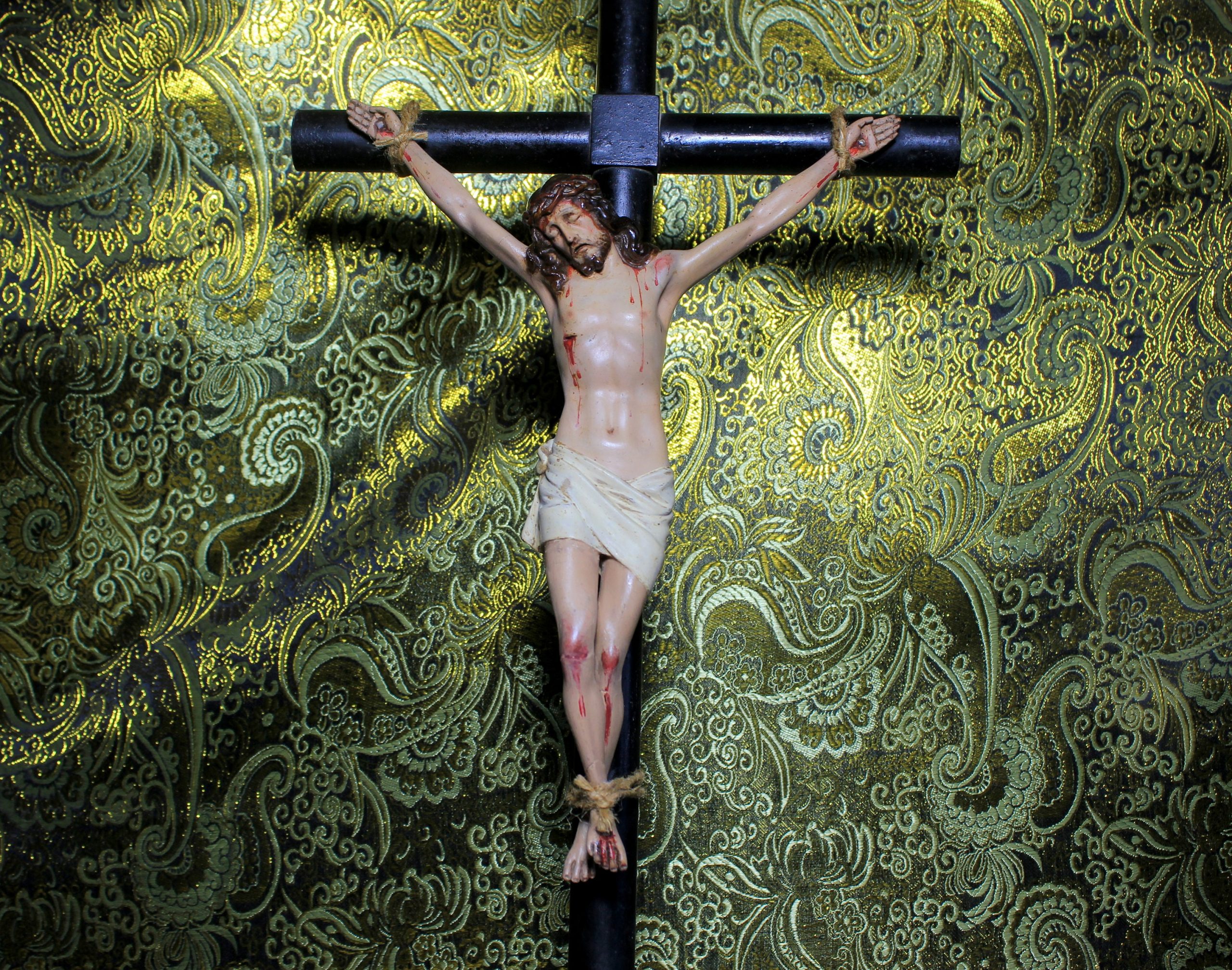 Antiguo Crucifijo, Cruz con Peana, Crucifijo de sobremesa, Crucifijo Escayola, Antigua Cruz Madera - Imagen 10