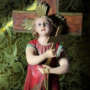 Gran San Juanito, San Juanito con Cruz, Ñiño Escayola, Escultura Religiosa, Antigua Escultura, Niño Ojos Cristal, Olot