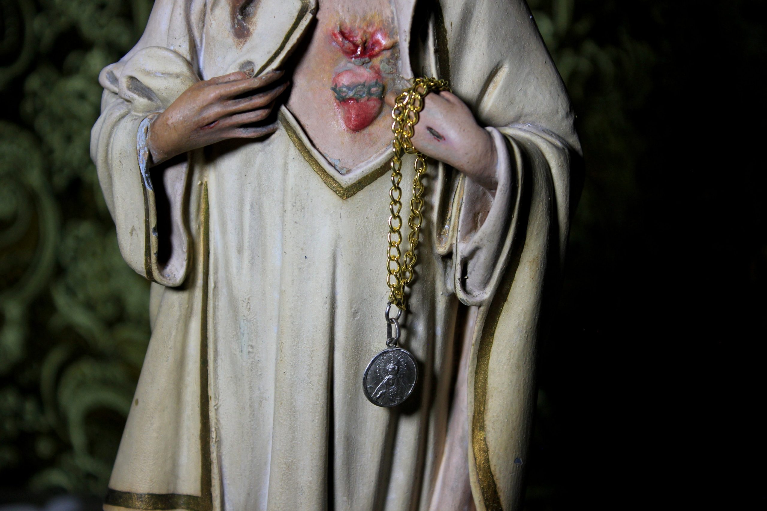 Escultura Sagrado Corazón Jesús, Escultura Jesús 39cm, Sagrado Corazón, Figura de Jesús, Escultura Escayola Jesús, Jesús de Olot, Años 10 - Imagen 6