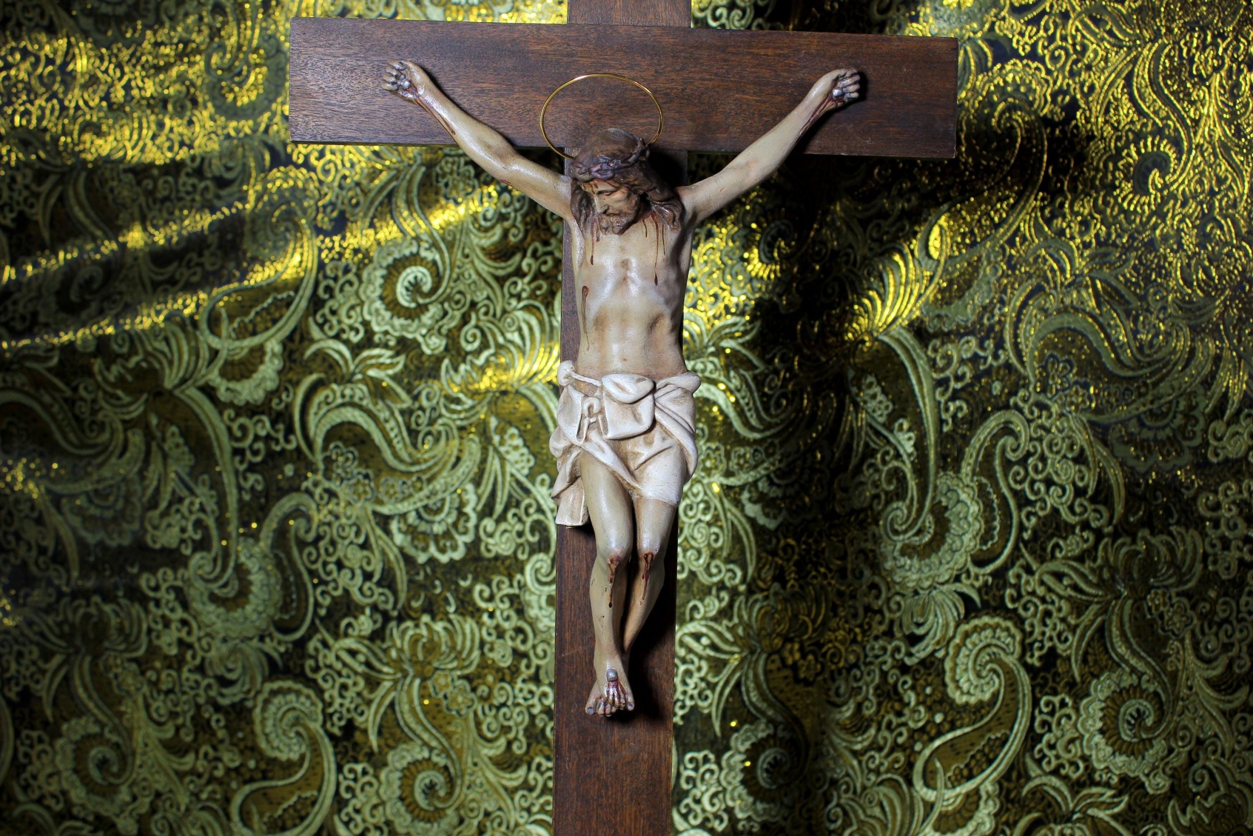 Antiguo Crucifijo, Crucifijo Iglesia, Crucifijo Antiguo, Crucifijo Escayola de mesa, Crucifijo Cristo, Cruz Madera - Imagen 4