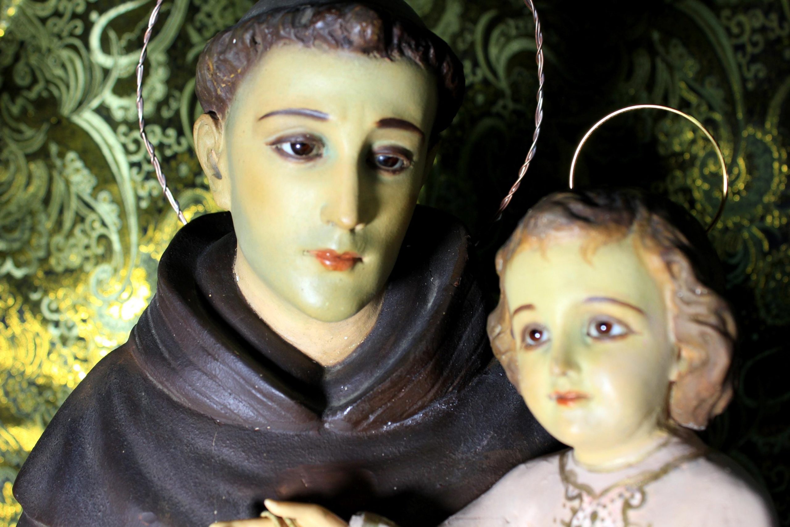 Antiguo San Antonio de Padua, Antiguo Arte Religioso, Antigua Escultura Santo, Estatua Santo Vintage, Escultura Escayola, Figura Santo - Imagen 7