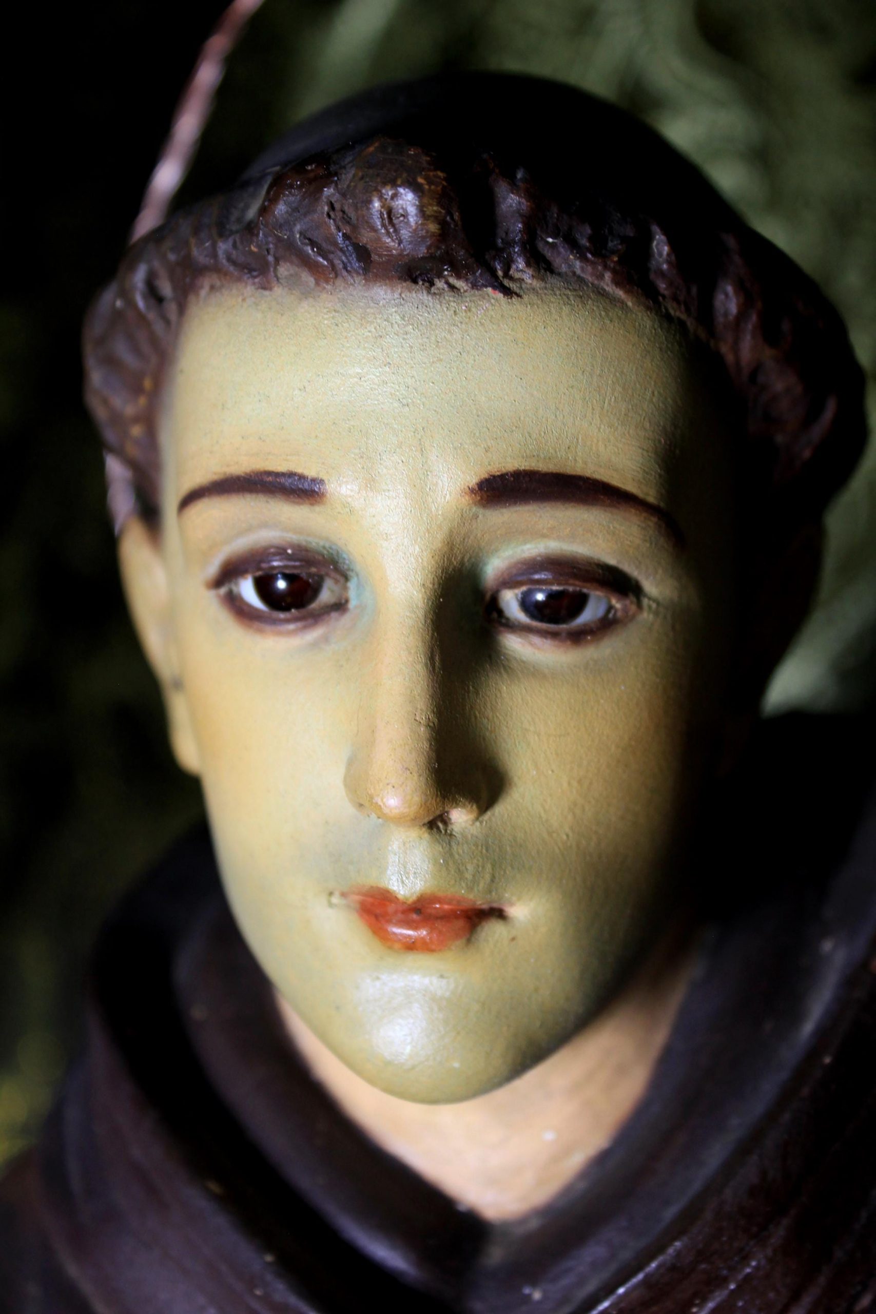 Antiguo San Antonio de Padua, Antiguo Arte Religioso, Antigua Escultura Santo, Estatua Santo Vintage, Escultura Escayola, Figura Santo - Imagen 2