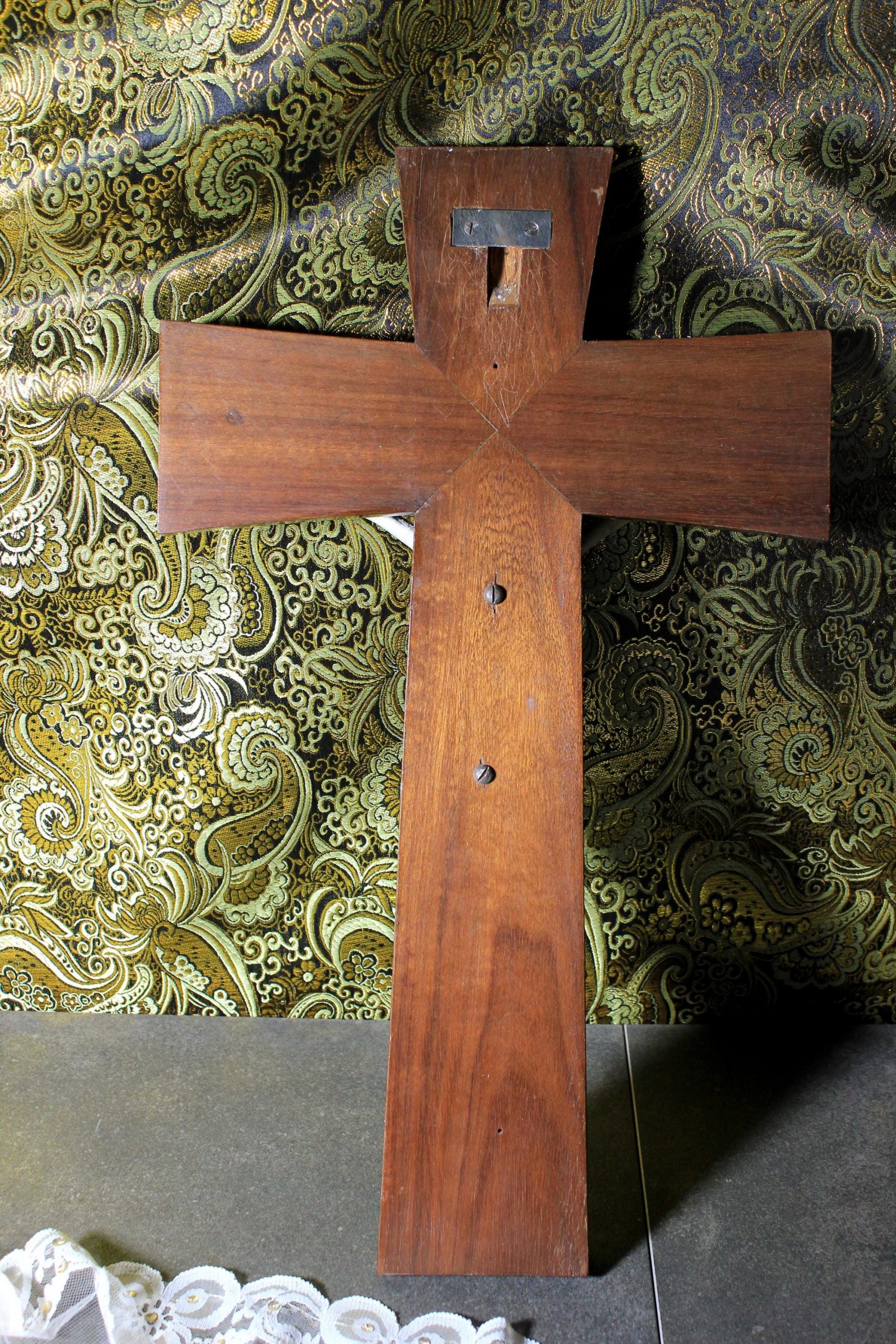 Antiguo Crucifijo , Crucifijo , Cruz Madera, Crucifijo Alabastro, Arte Funerario, Crucifijo Mármol, Crucifijo de Pared - Imagen 7